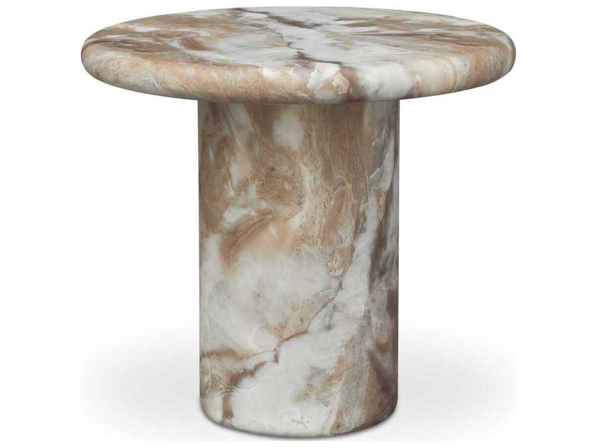 Moe's Home Outdoor Frida Brown Concrete Round End Table