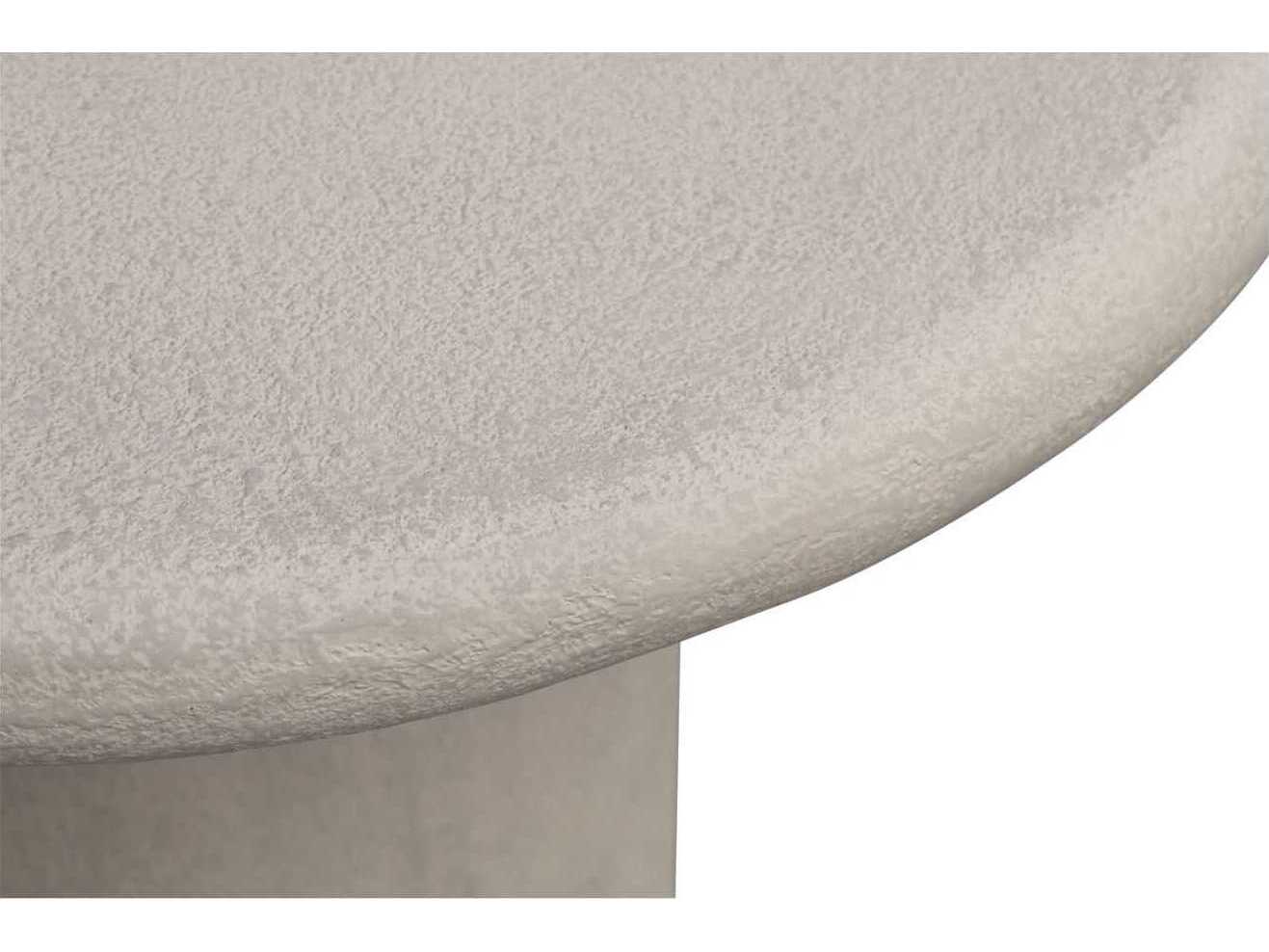Moe's Home Outdoor Frida White Concrete Round End Table