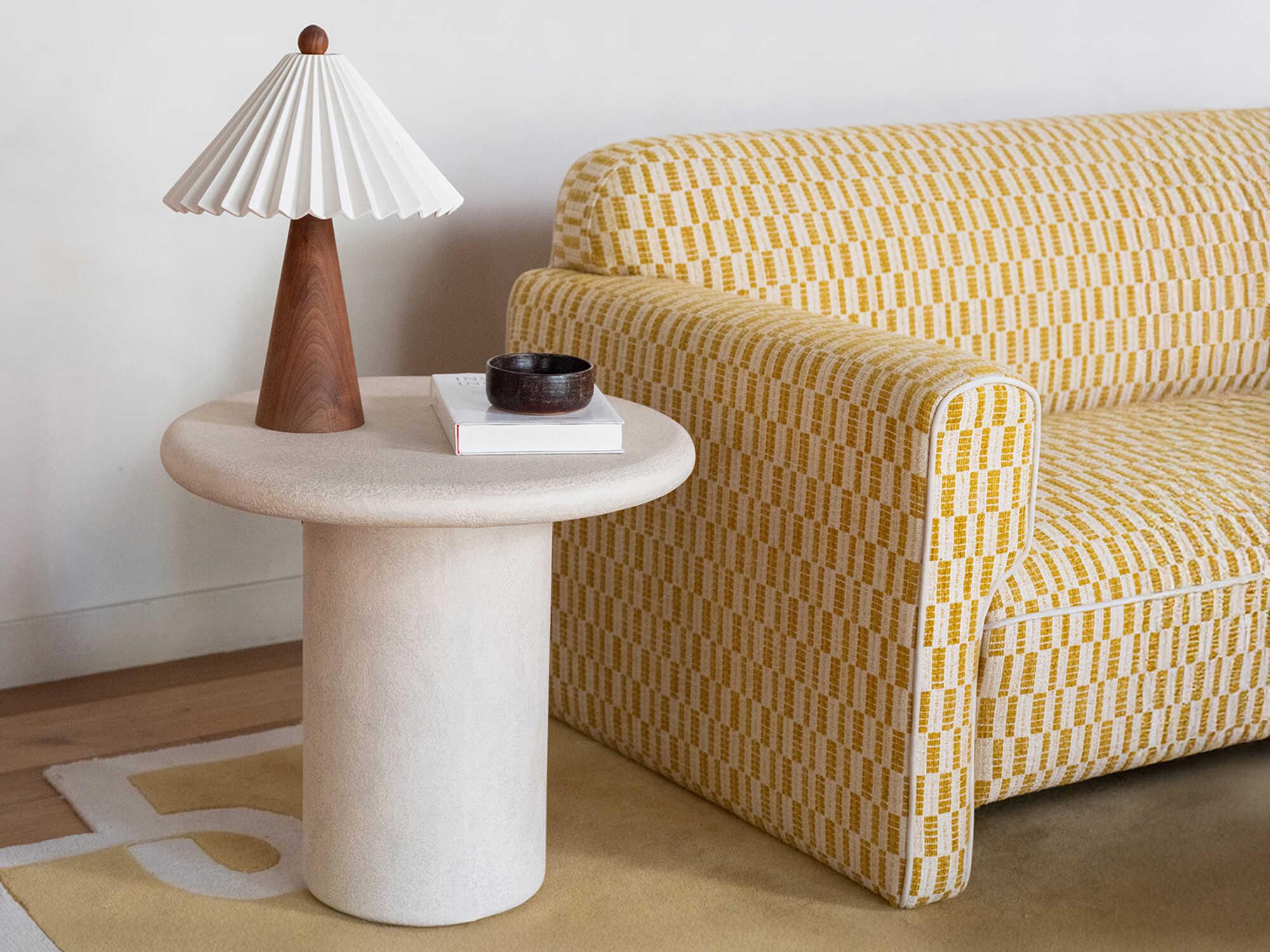 Moe's Home Outdoor Frida White Concrete Round End Table