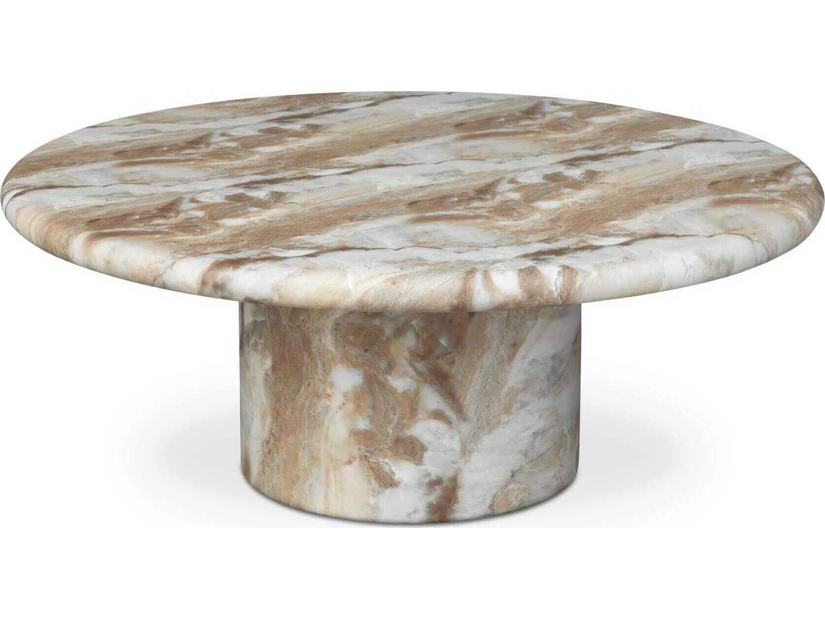 Moe's Home Outdoor Frida Brown Concrete Round Coffee Table