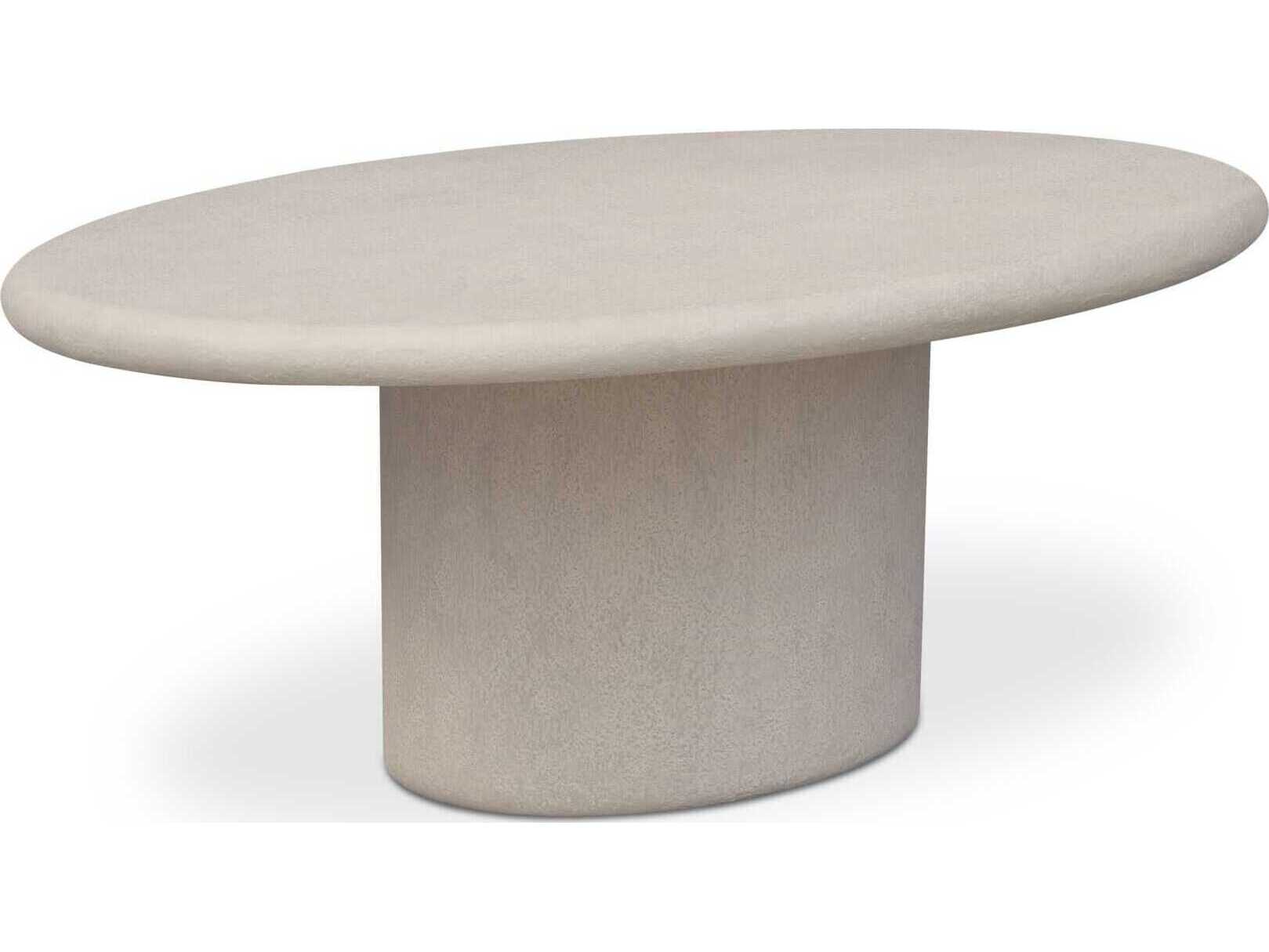 Moe's Home Outdoor Frida White Concrete Oval Dining Table