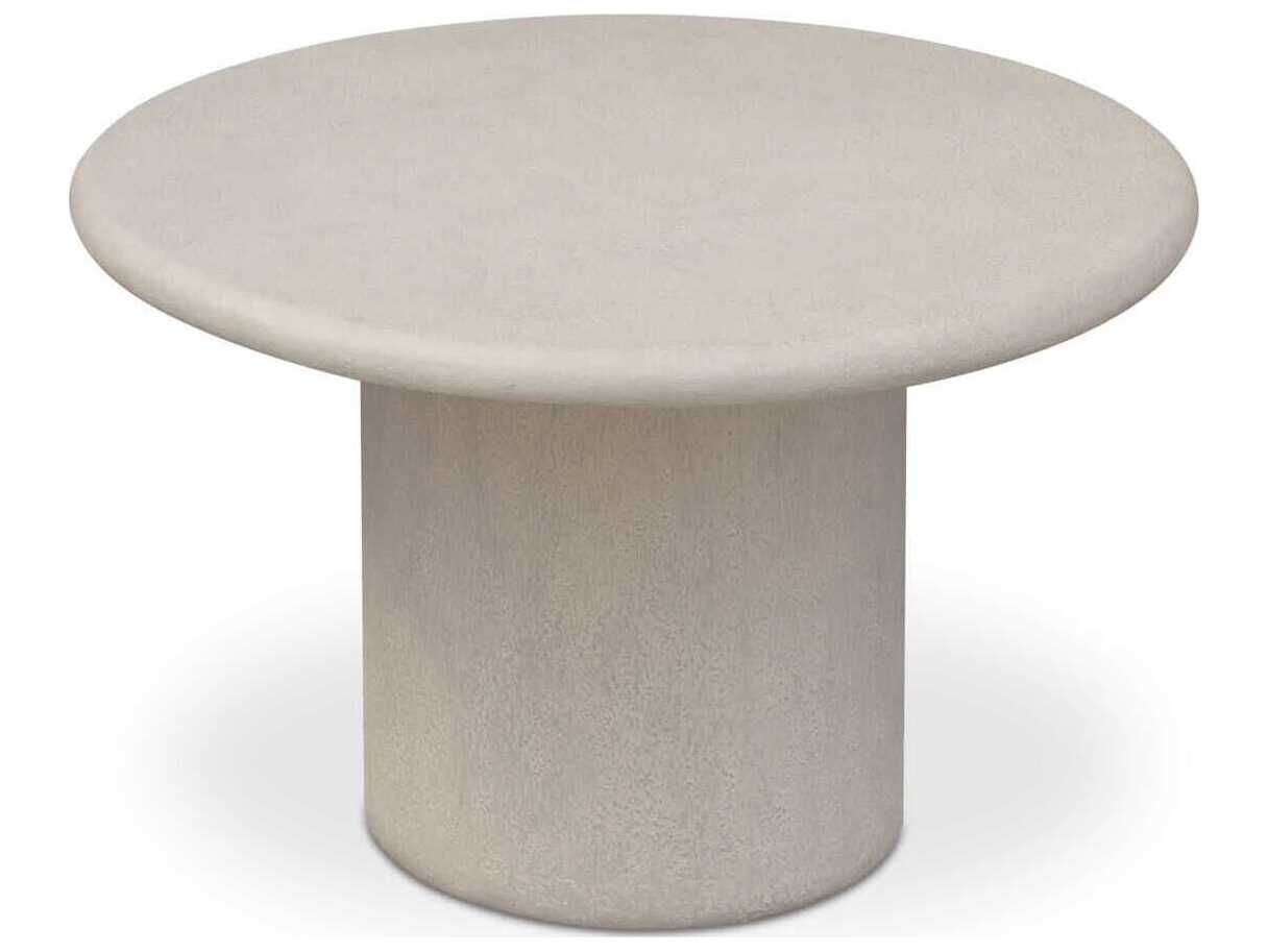Moe's Home Outdoor Frida White Concrete Oval Dining Table