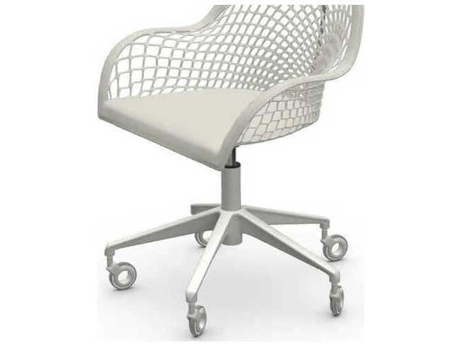 Midj Guapa White Leather Adjustable Swivel Computer Office Chair