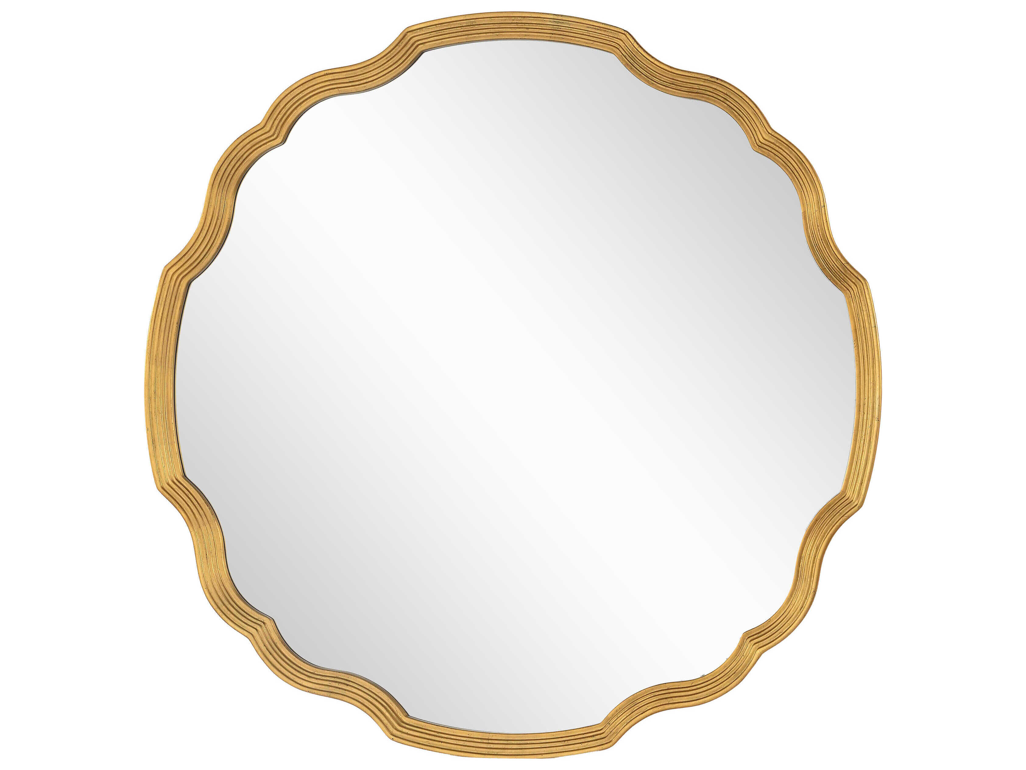 Mirror Home Distressed Gold Leaf Round Chippendale Wall Mirror