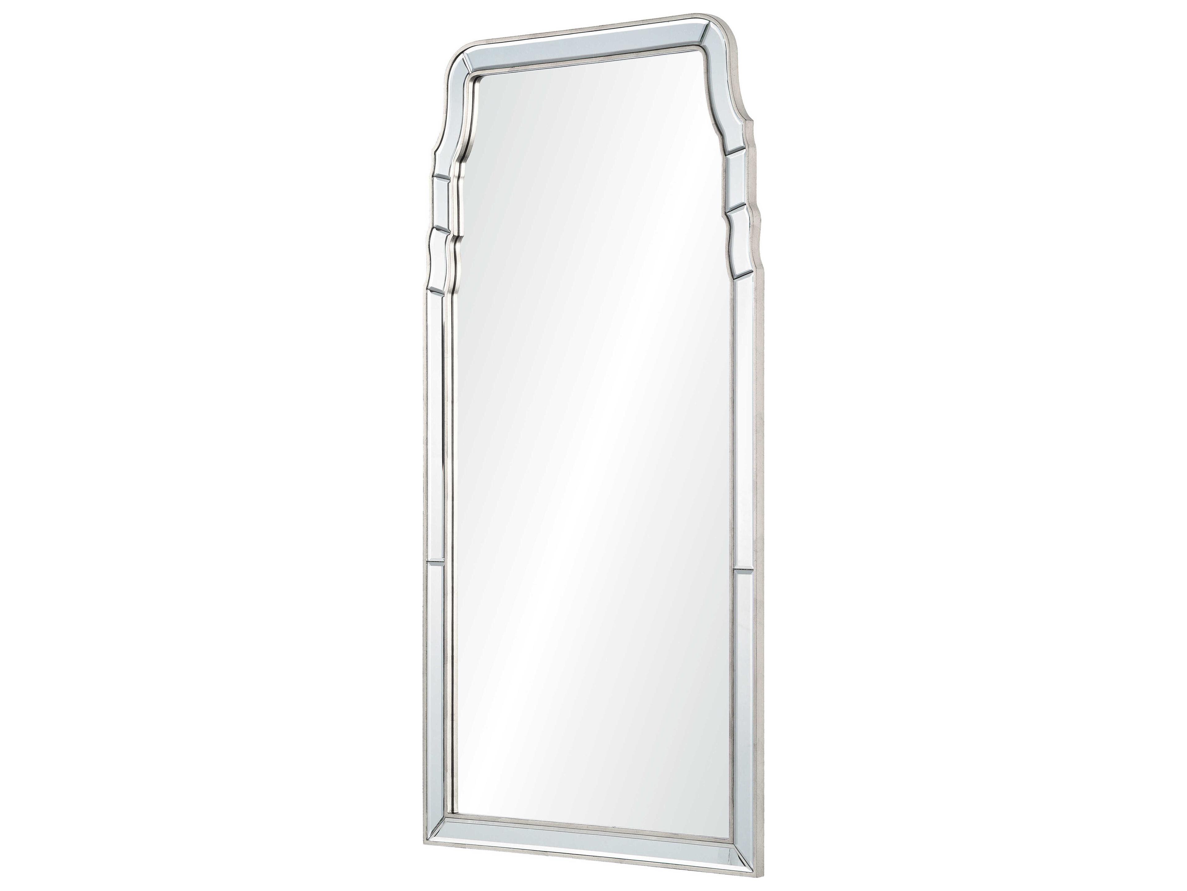 Mirror Home Distressed Silver Leaf Queen Anne Wall Mirror