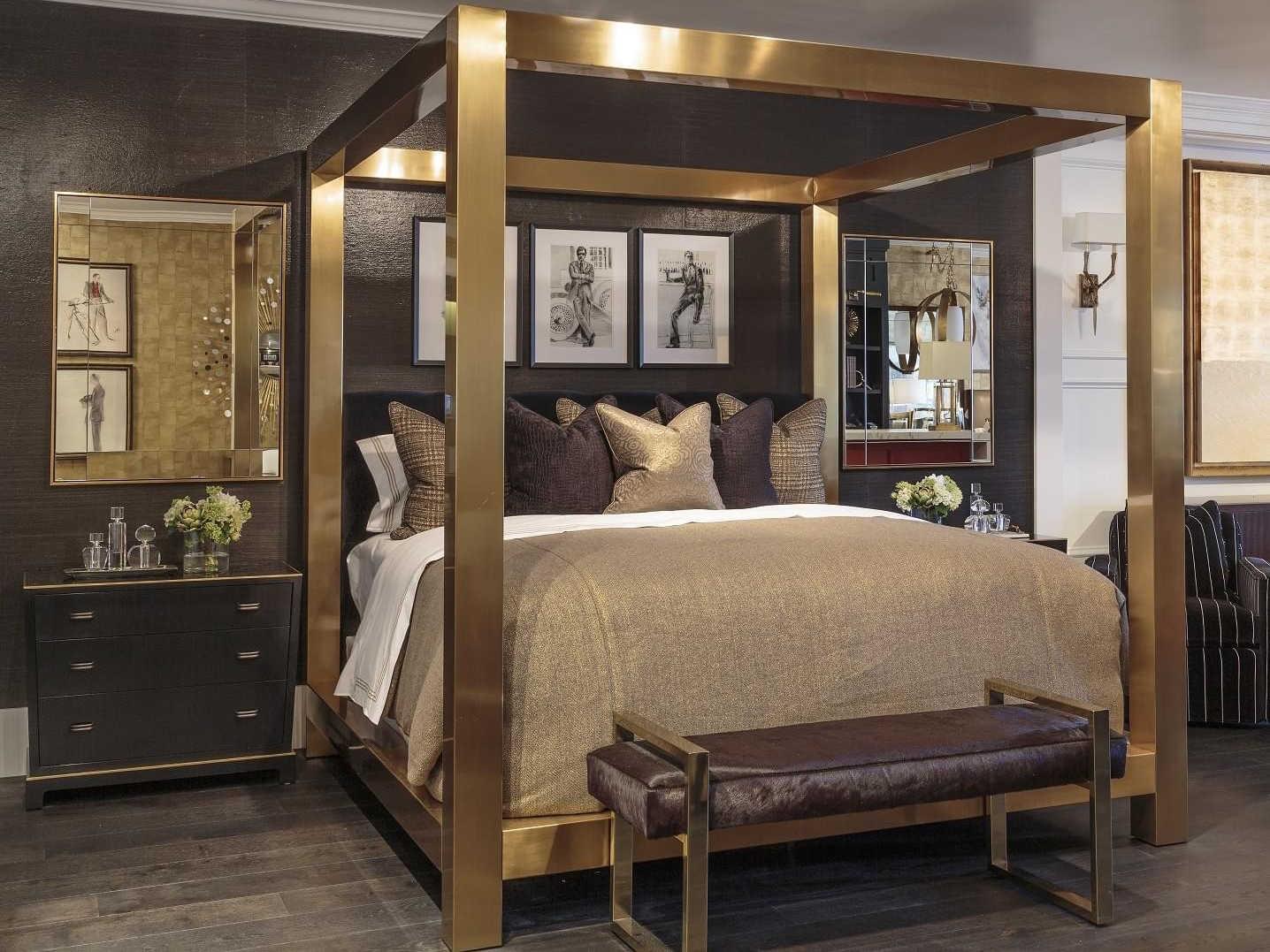 Mirror Home Water Gilded Gold Leaf Ebony Rectangular Wall Mirror