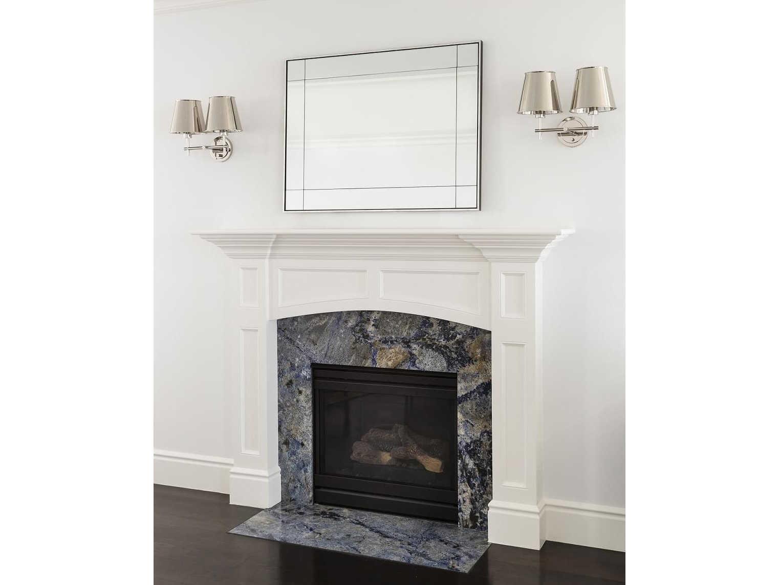 Mirror Home Water Gilded Silver Leaf Ebony Rectangular Wall Mirror