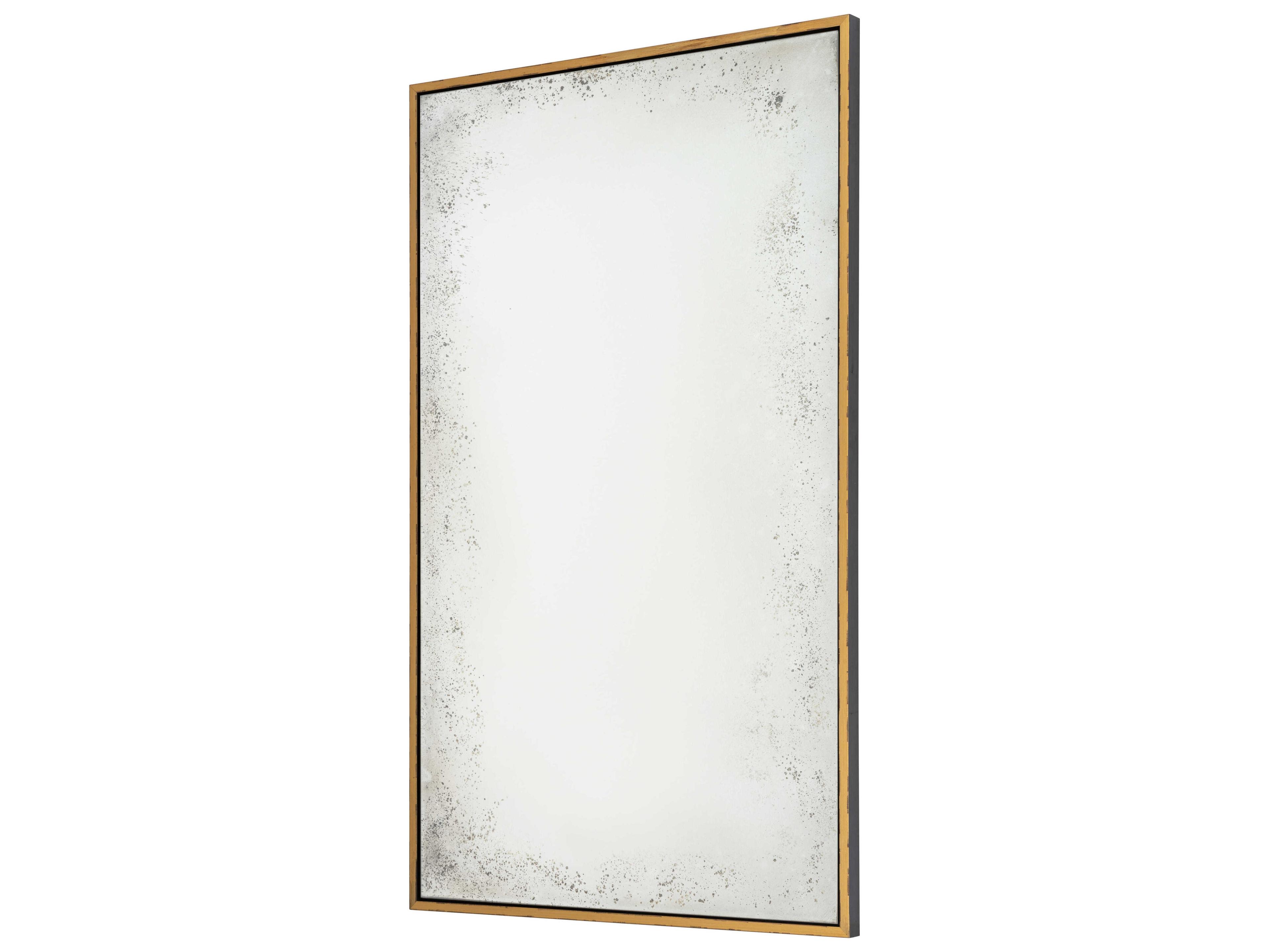 Mirror Home Rustic Gold Leaf Rustic Black Rectangular Wall Mirror