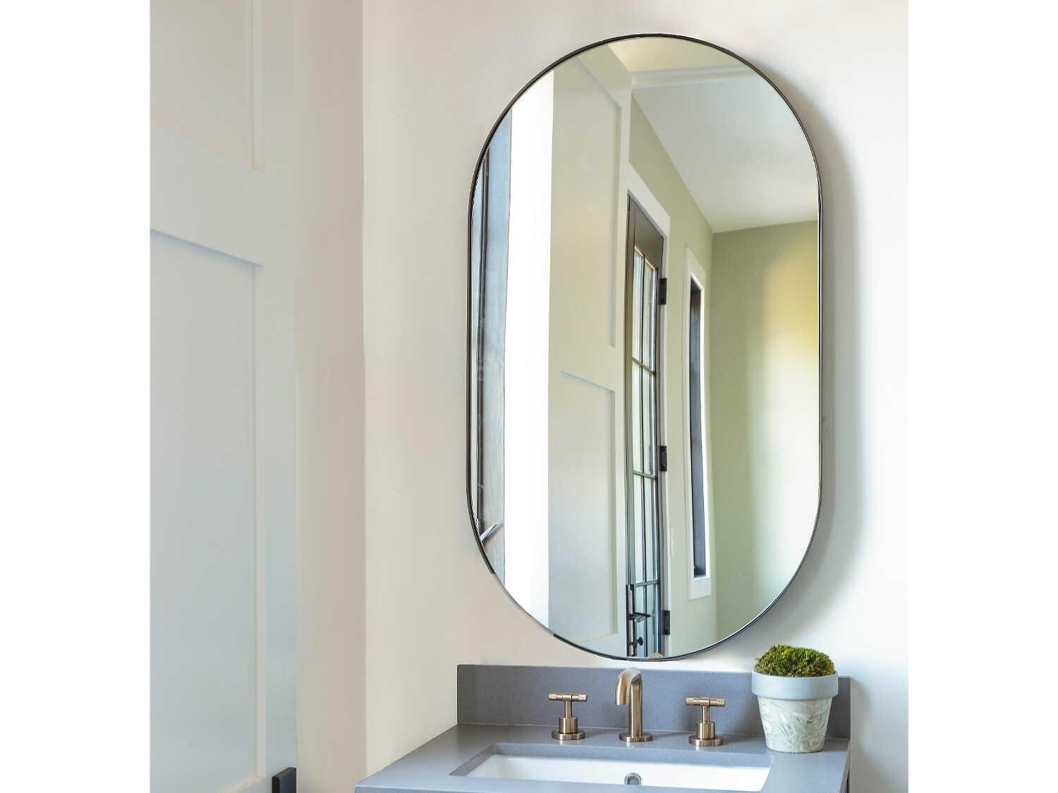 Mirror Home Polished Stainless Steel Oval Wall Mirror