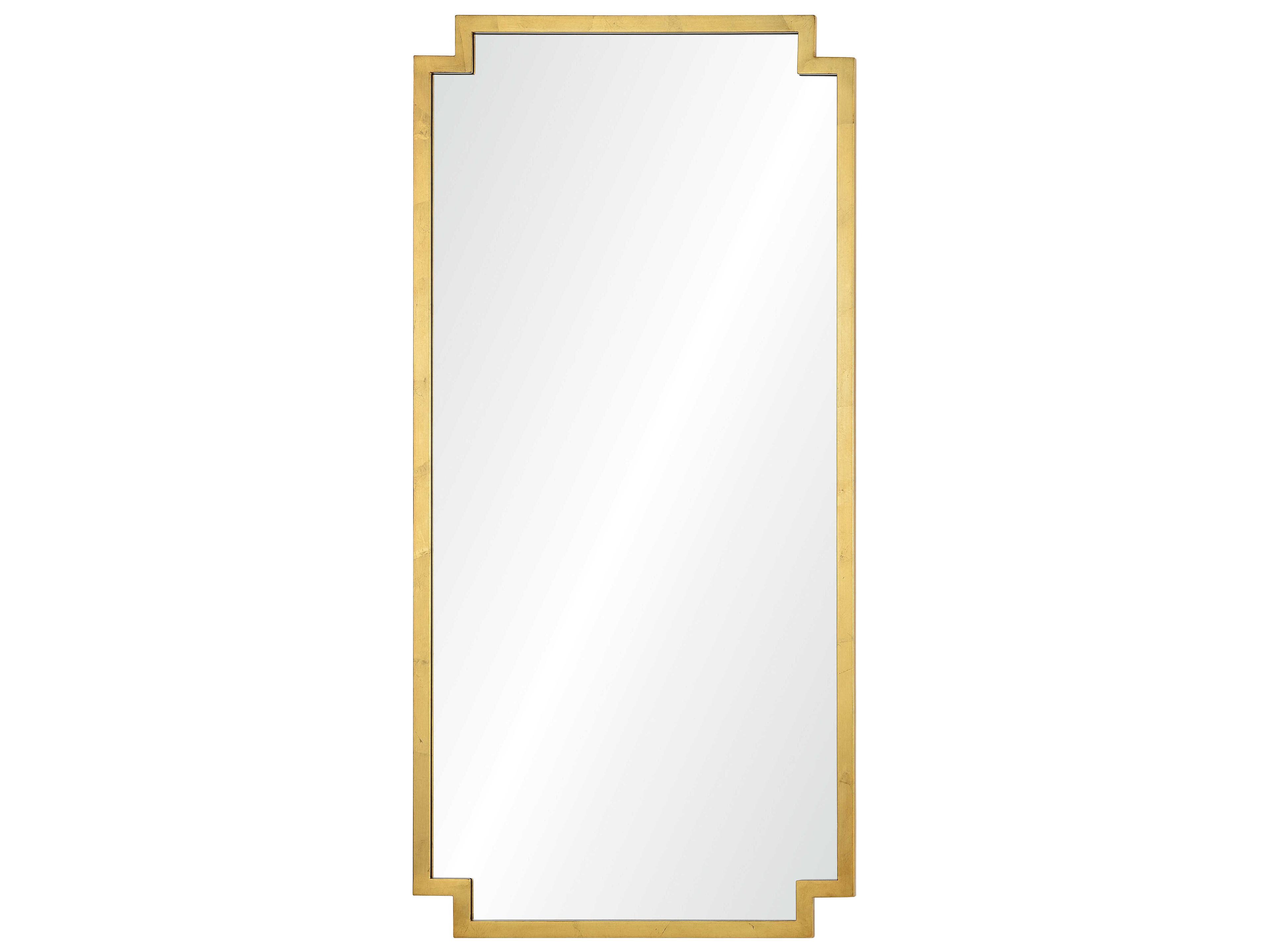 Mirror Home Burnished Gold Leaf Rectangular Wall Mirror
