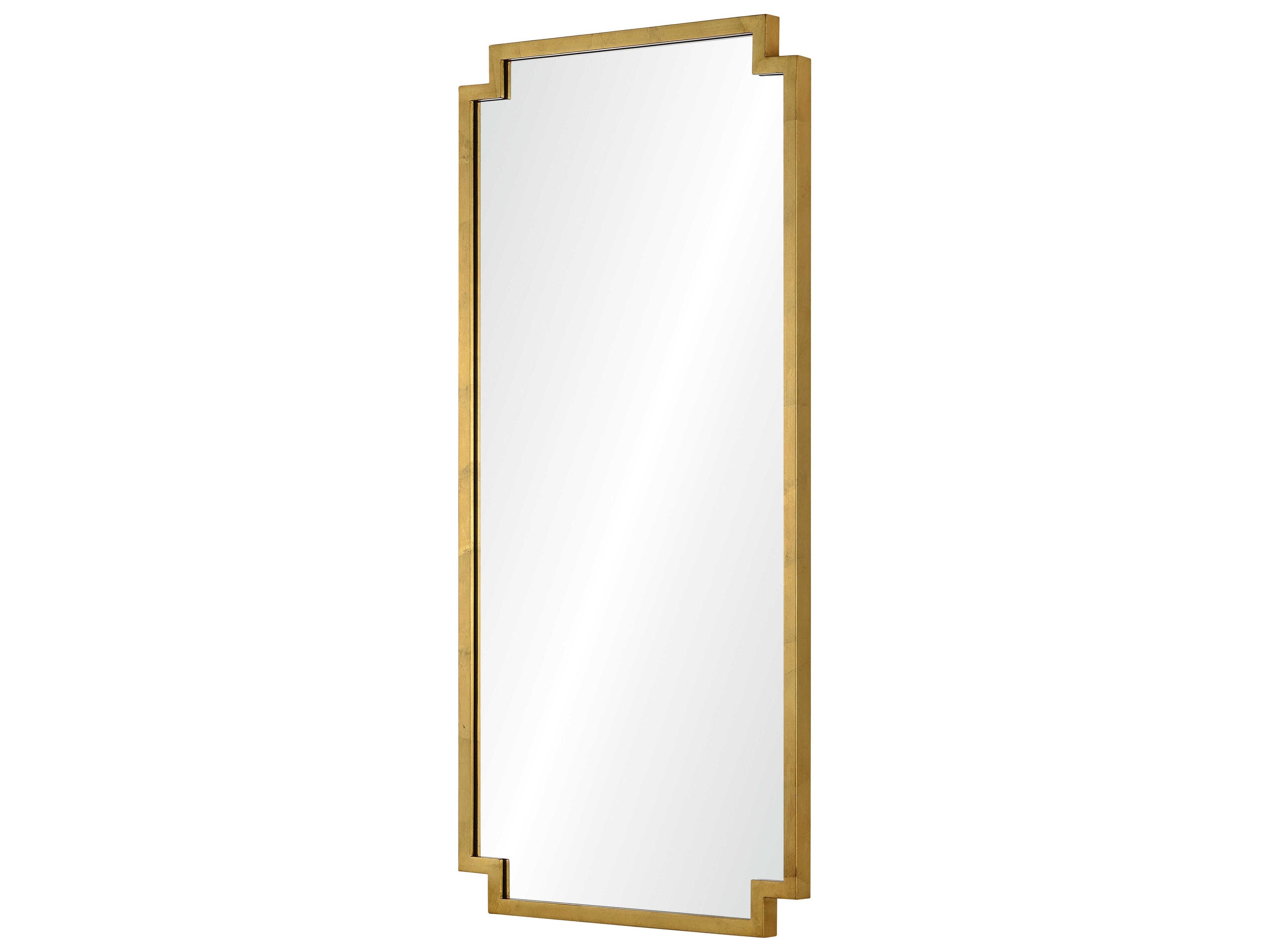 Mirror Home Burnished Gold Leaf Rectangular Wall Mirror