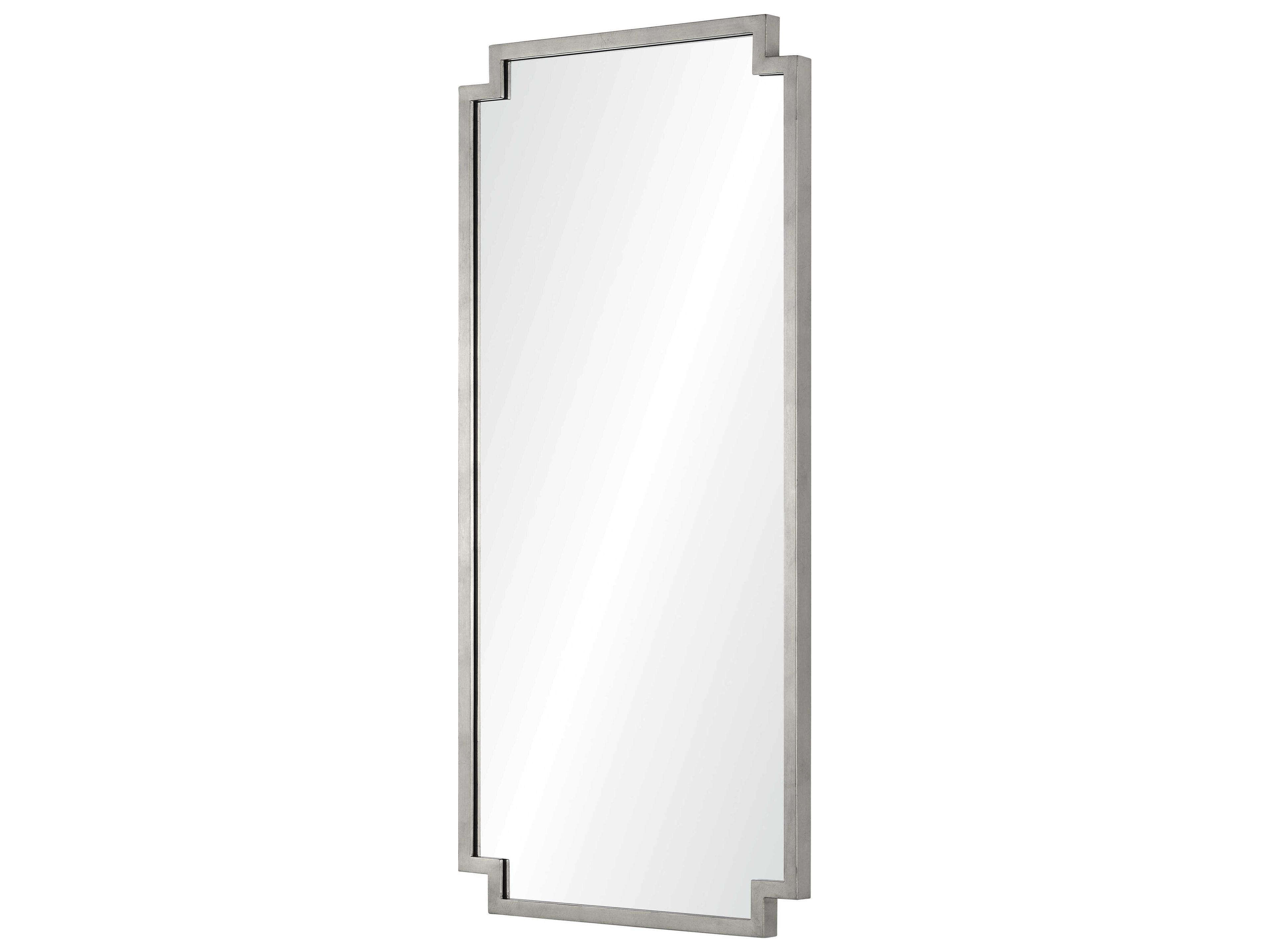 Mirror Home Antiqued Silver Leaf Rectangular Wall Mirror