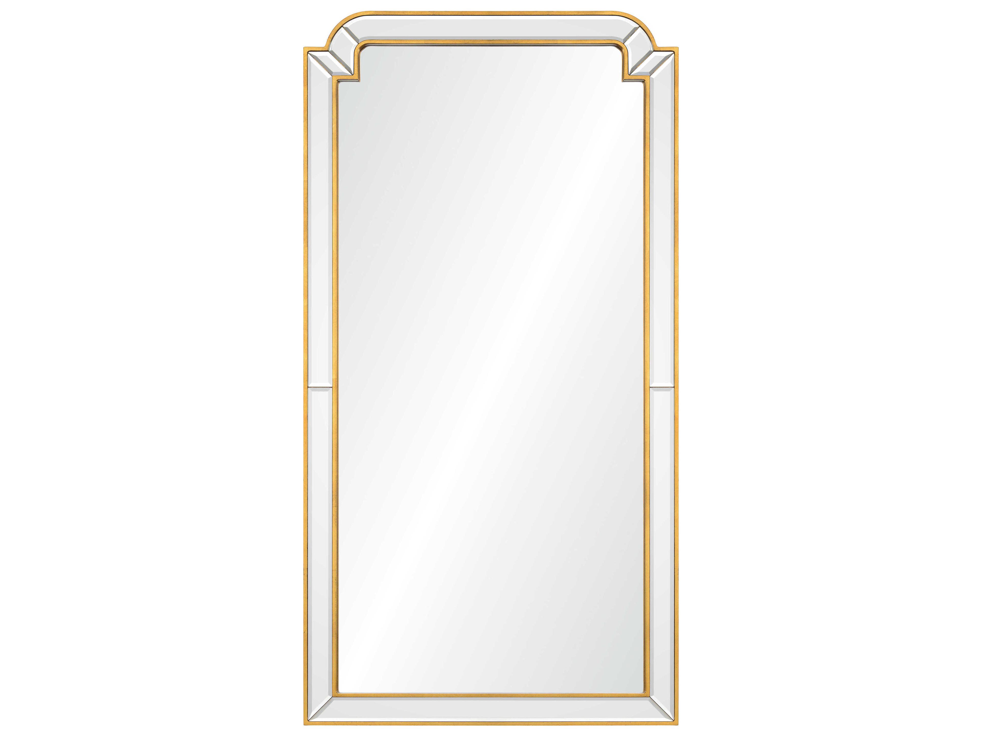 Mirror Home Distressed Gold Leaf Rectangular Wall Mirror