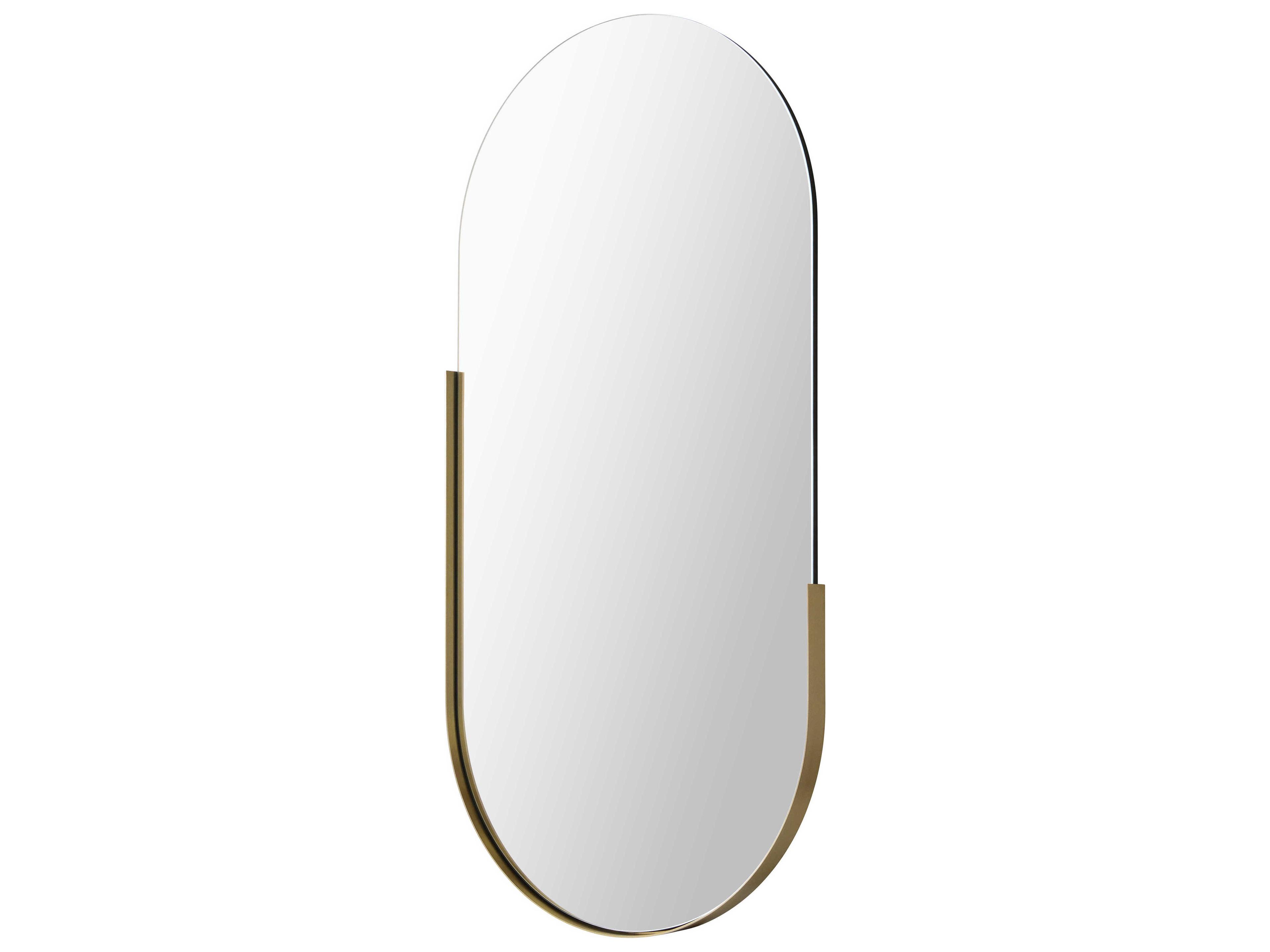 Mirror Home Satin Brass Oval Wall Mirror