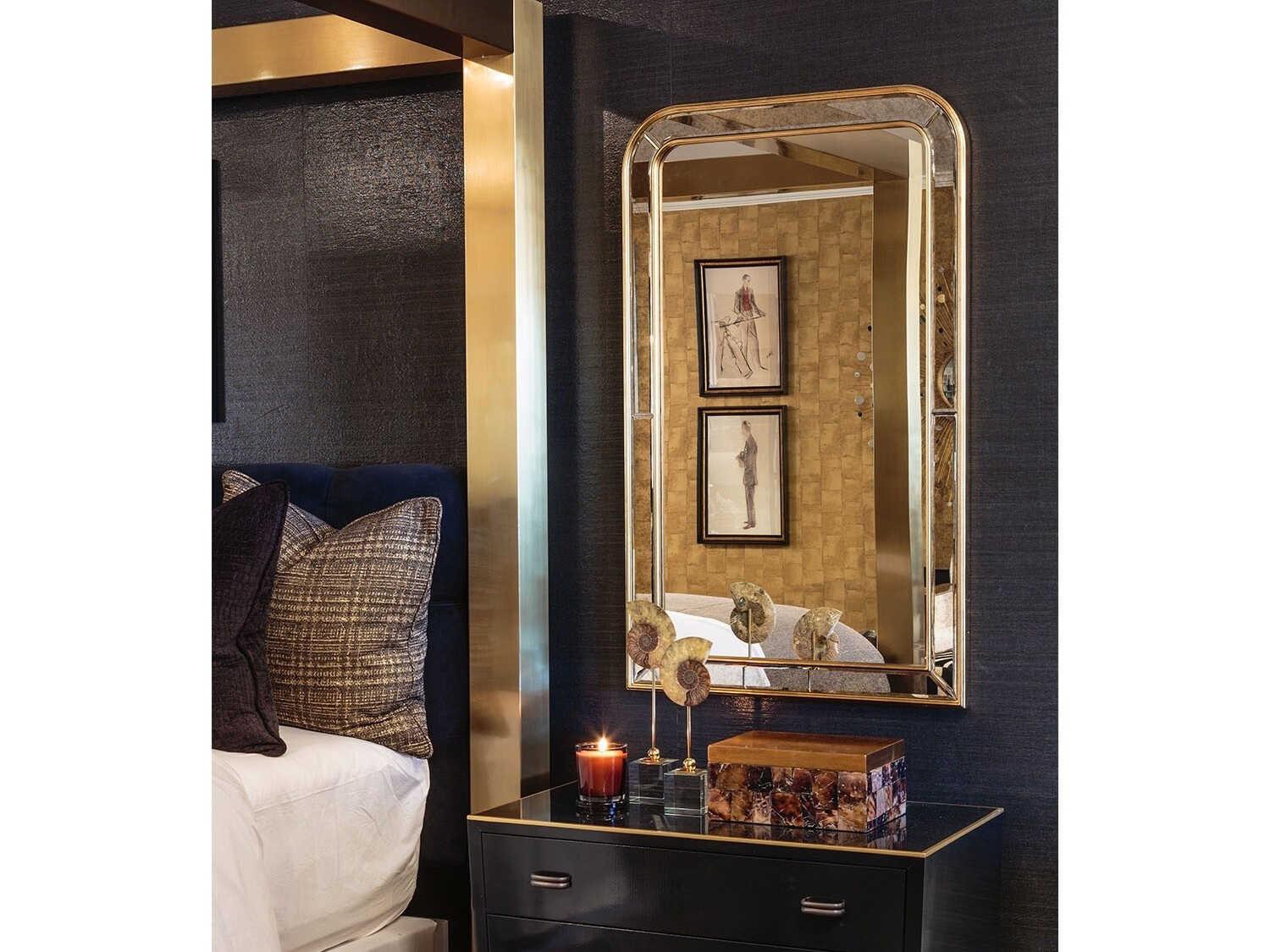 Mirror Home Barclay Butera Burnished Gold Leaf Wall Mirror