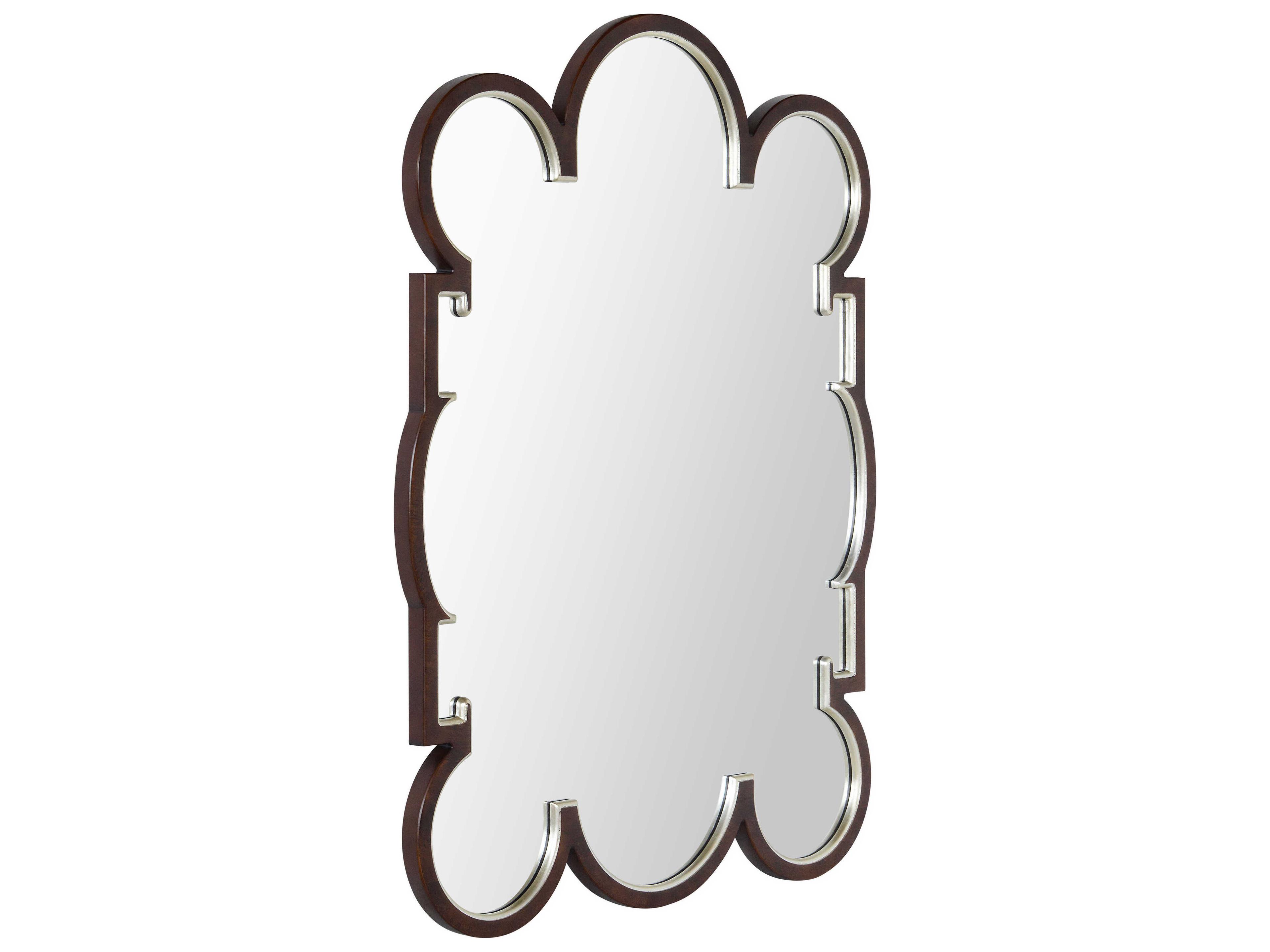 Mirror Home Bunny Williams Dark Burl Wood Silver Leaf Wall Mirror