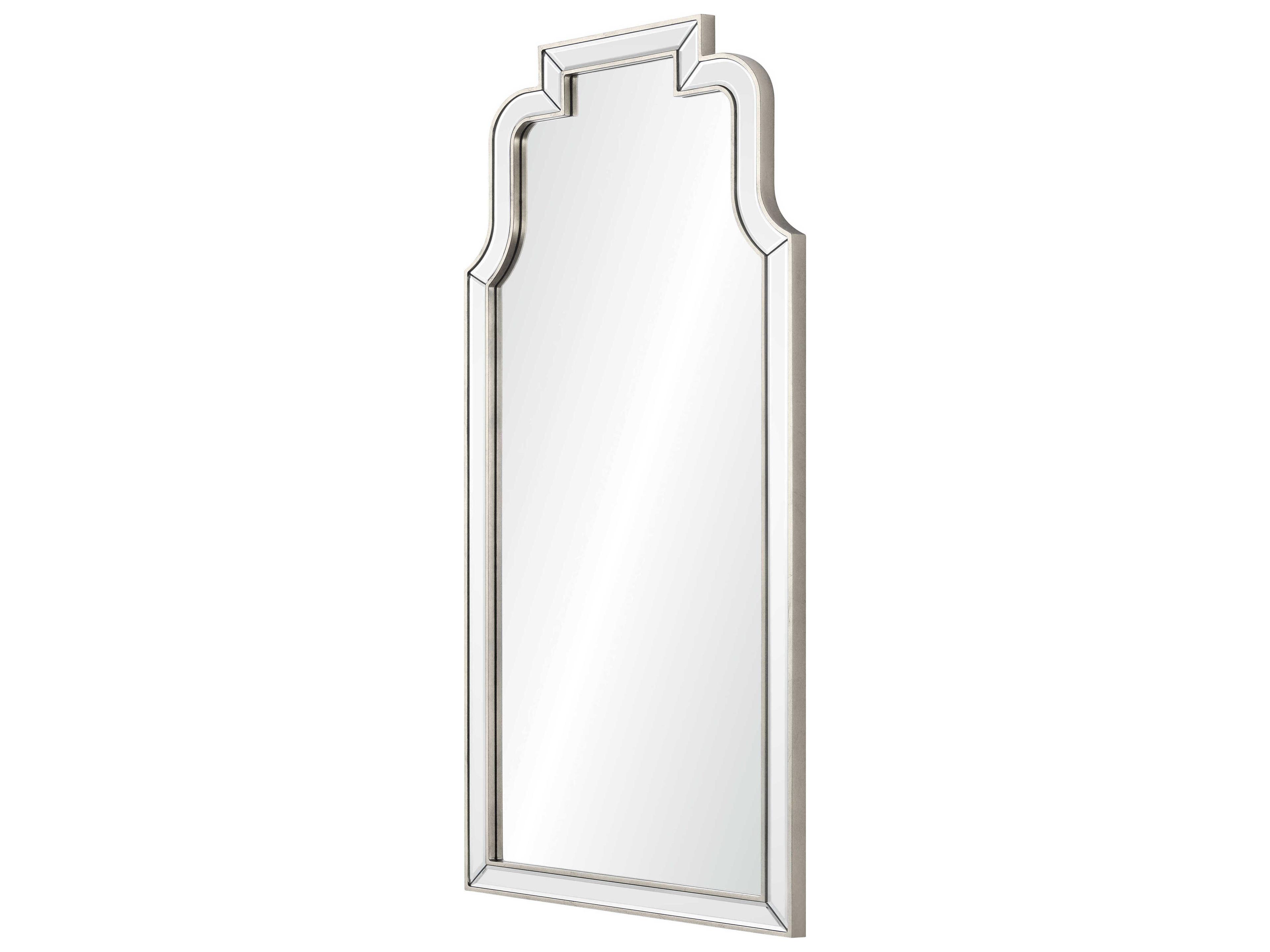 Mirror Home Bunny Williams Distressed Silver Leaf Framed Wall Mirror