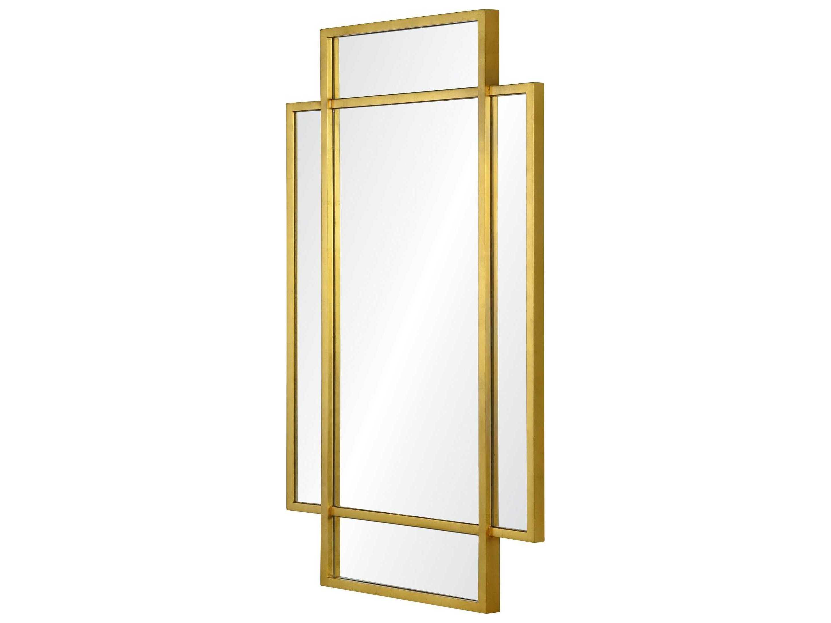 Mirror Home Jamie Drake Cosmopolitan Gold Leaf Rectangular Wall Mirror