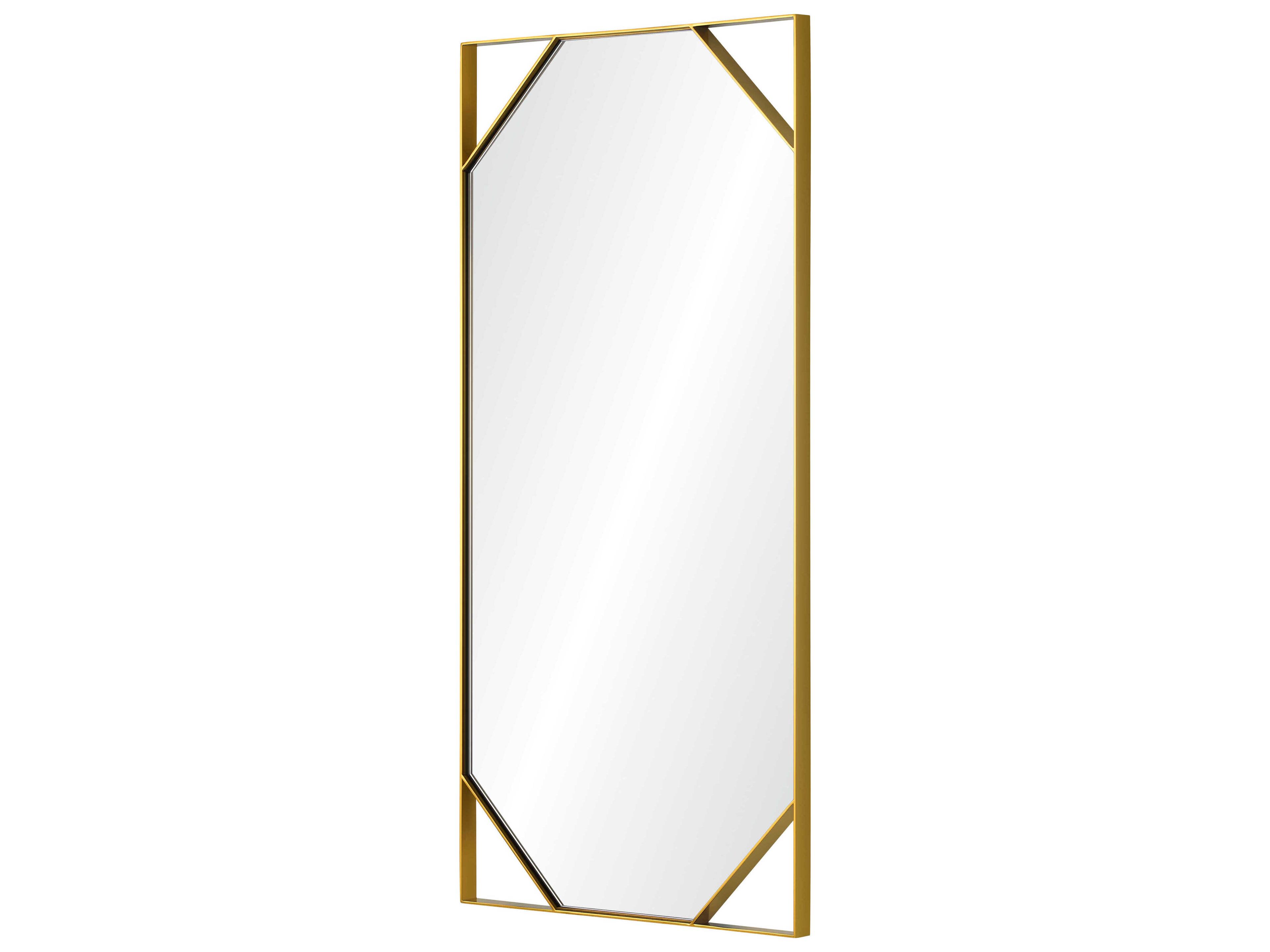 Mirror Home Jamie Drake Burnished Brass Rectangular Wall Mirror