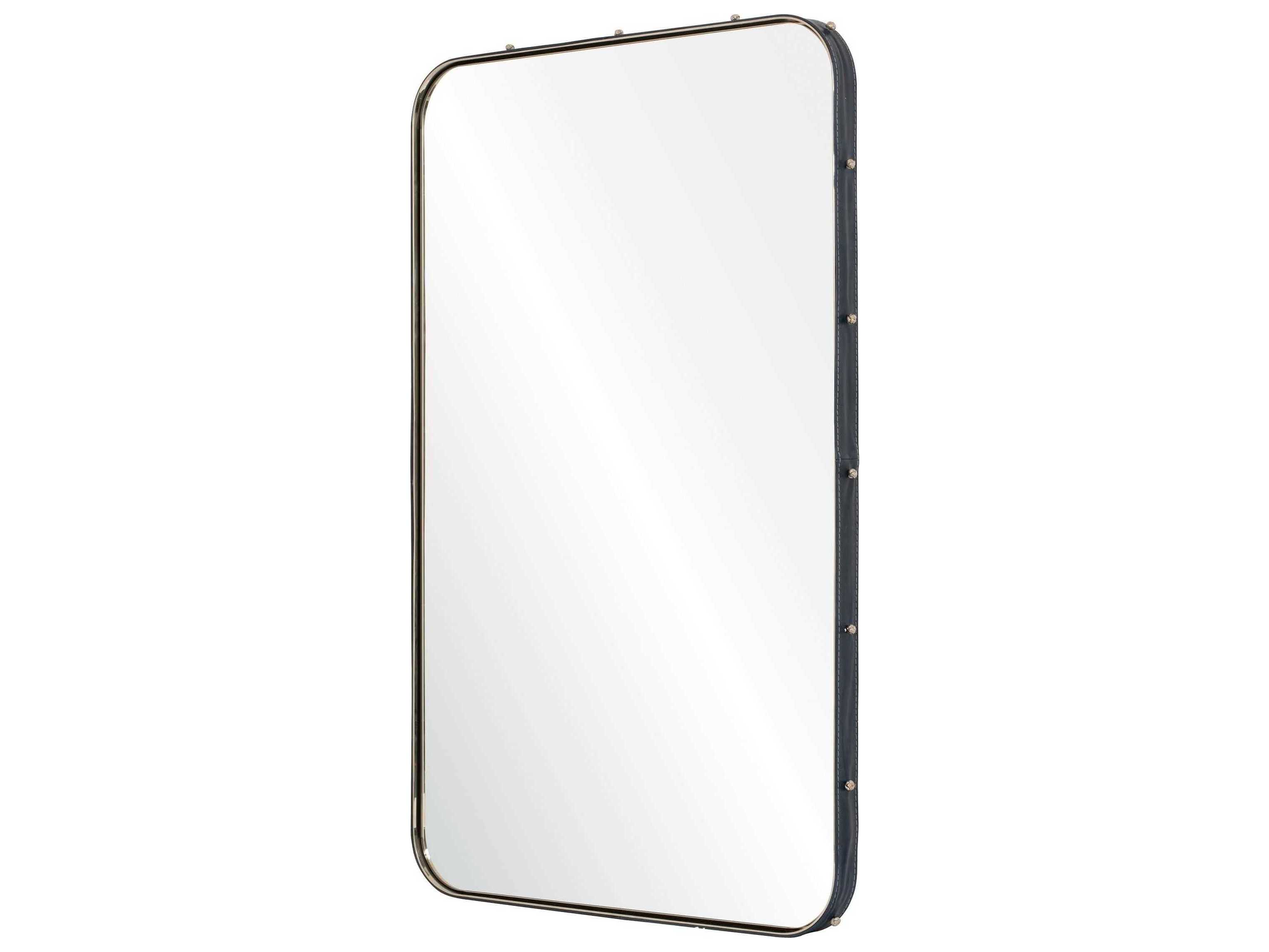 Mirror Home Michael S. Smith Navy Polished Stainless Steel Rectangular Wall Mirror