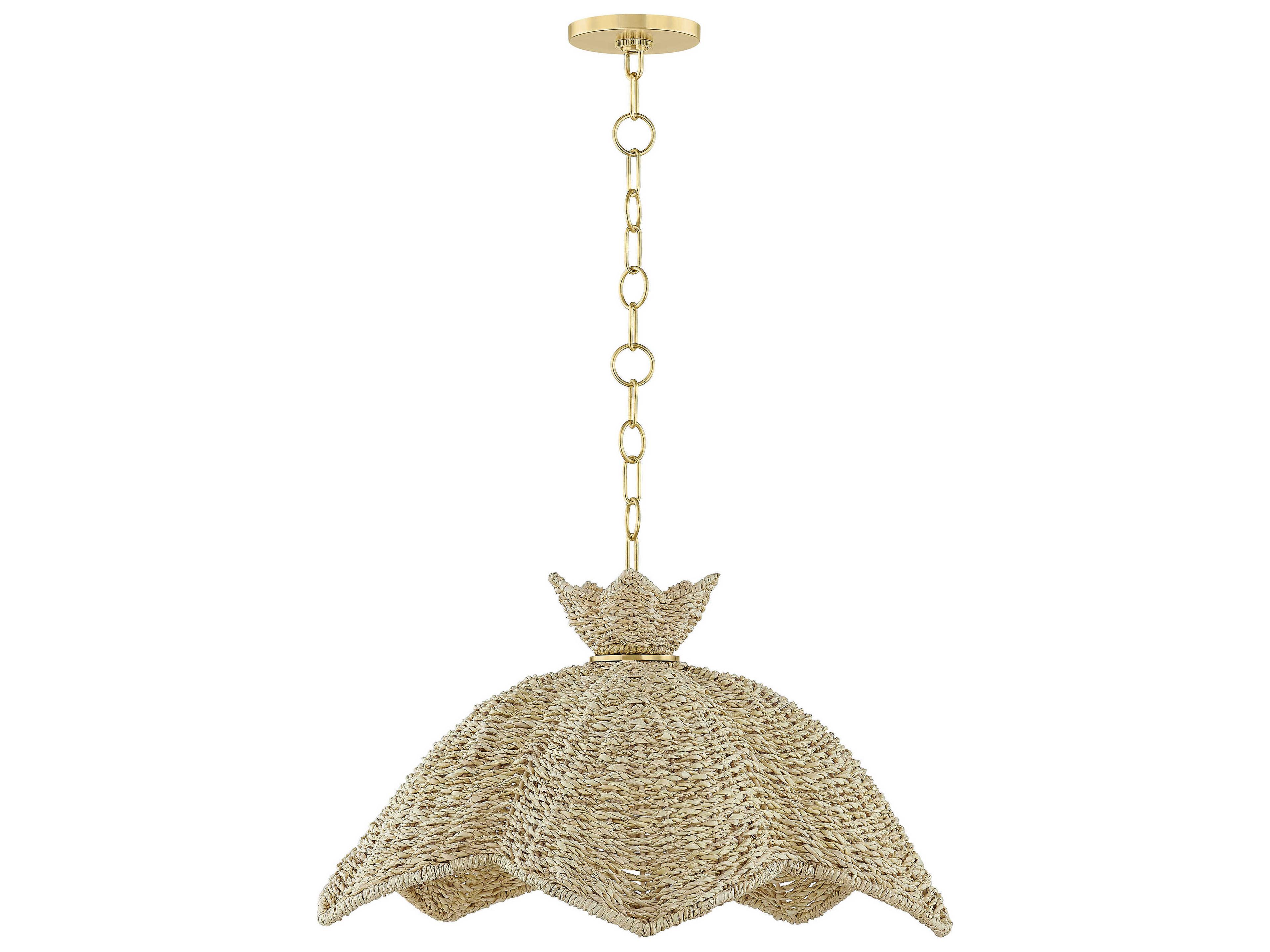 Mitzi Solie 1-Light Aged Brass Dome Pendant