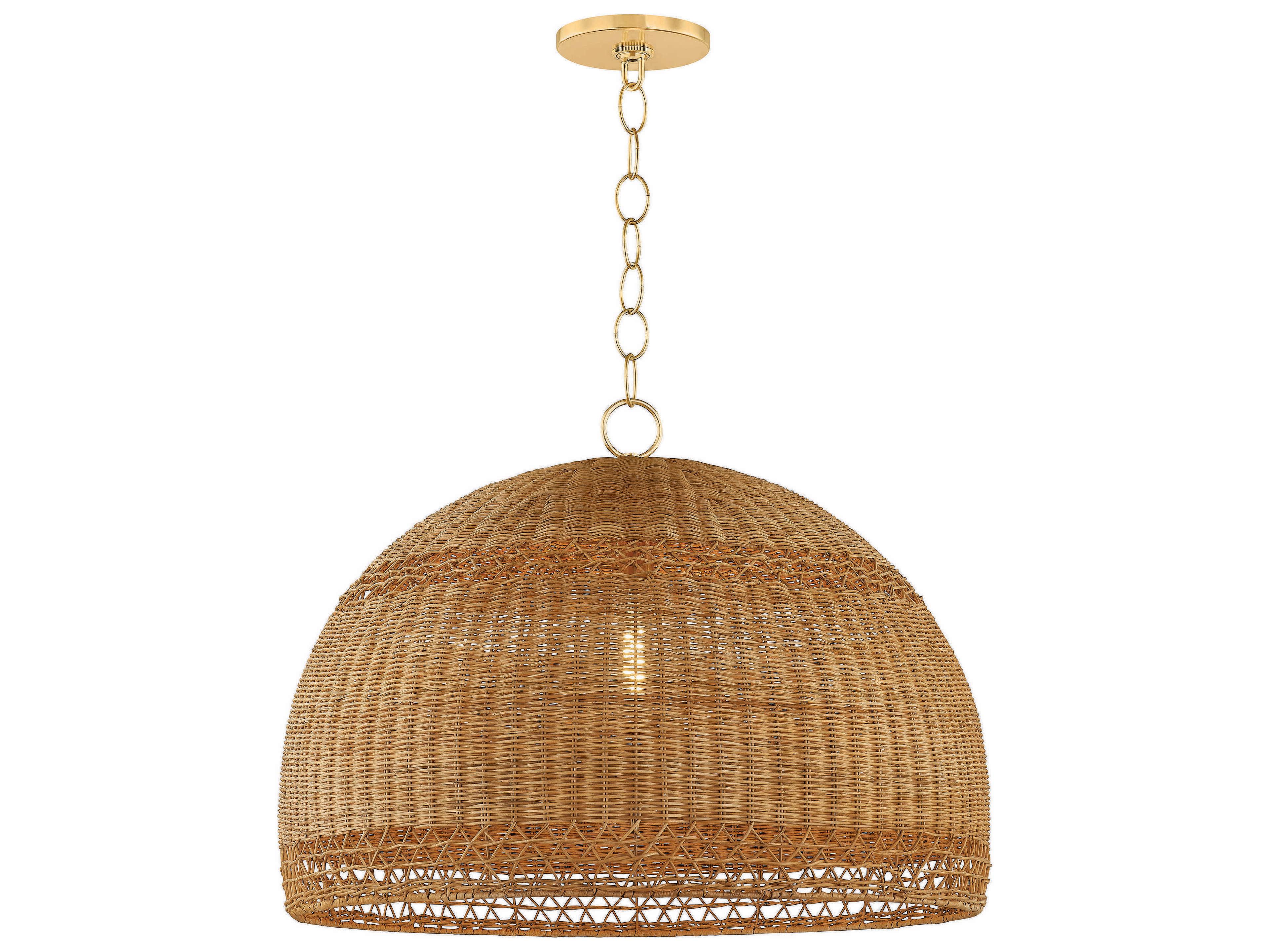 Mitzi April 1-Light Aged Brass Pendant