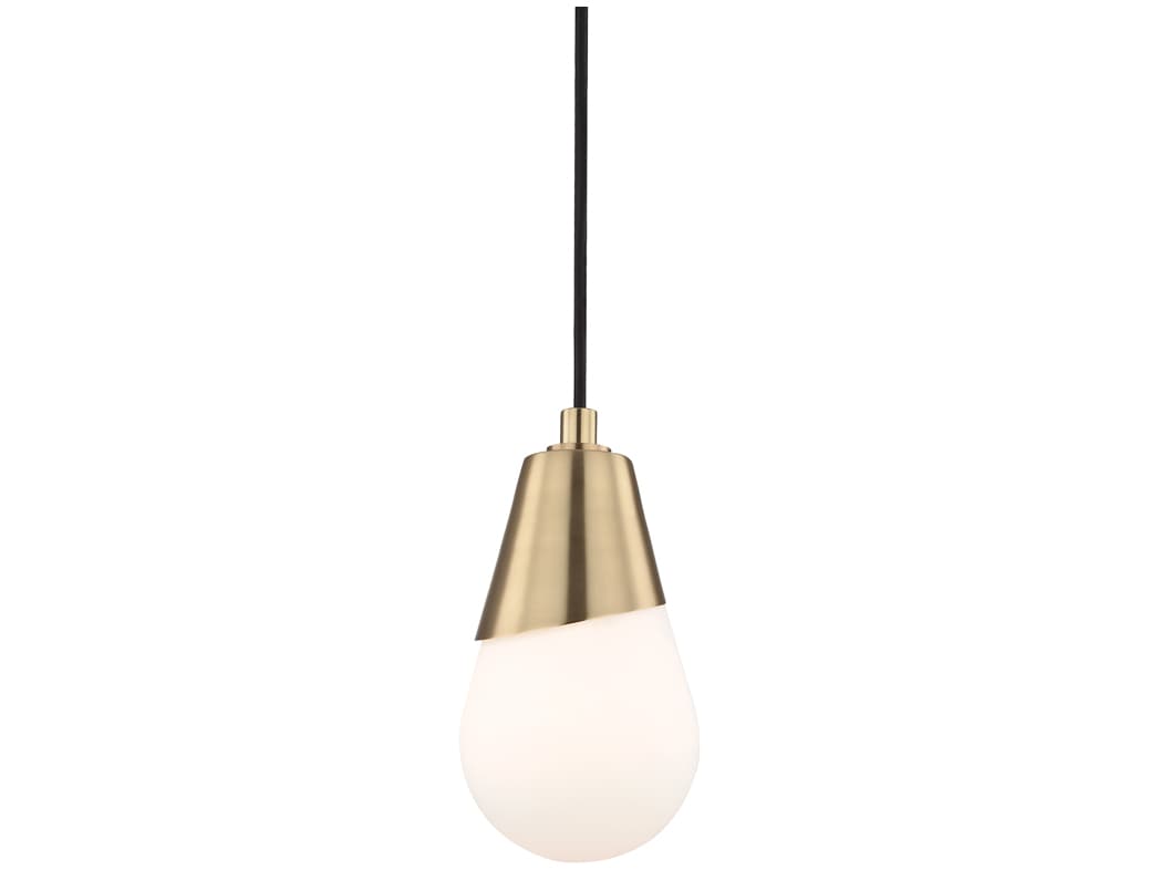 Mitzi Cora 1-Light Aged Brass Glass Mini Pendant