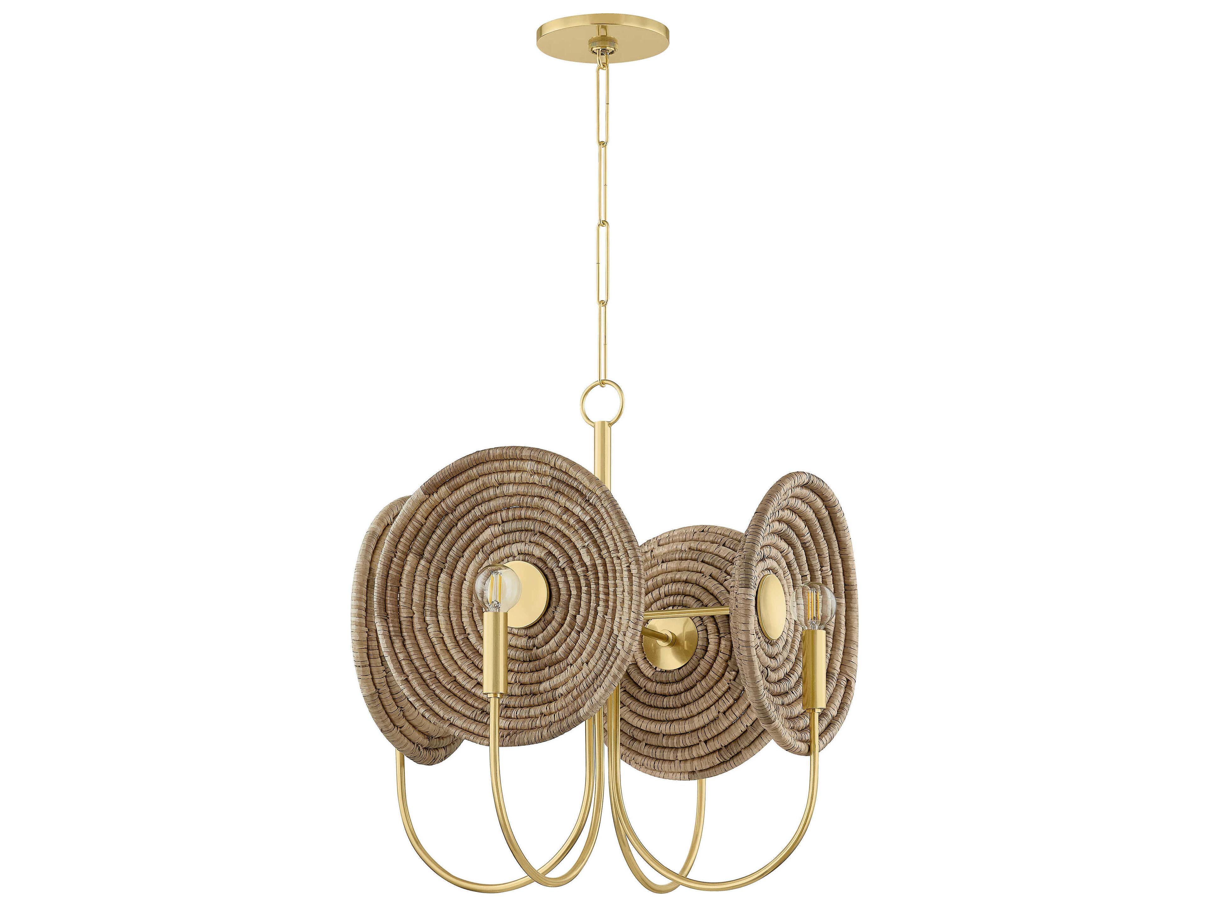 Mitzi Ashby 4-Light Aged Brass Candelabra Chandelier