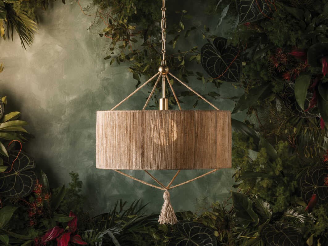 Mitzi Mandy Cheng Reyn 1-Light Aged Brass Drum Lantern Pendant