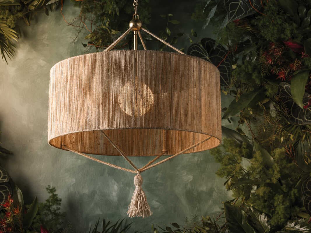 Mitzi Mandy Cheng Reyn 1-Light Aged Brass Drum Lantern Pendant