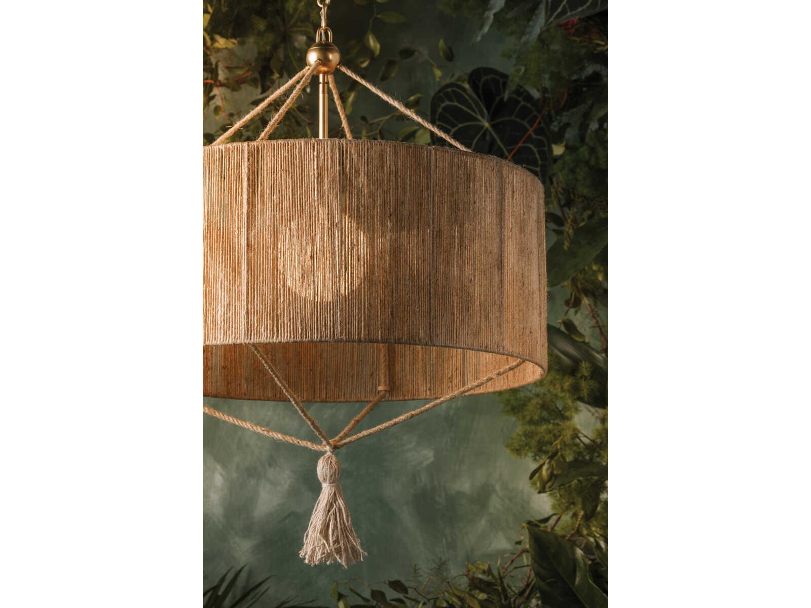 Mitzi Mandy Cheng Reyn 1-Light Aged Brass Drum Lantern Pendant