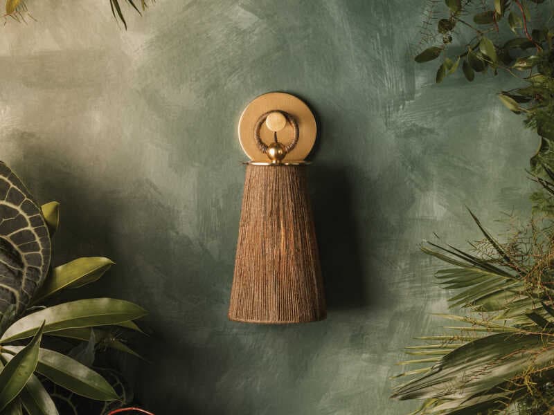 Mitzi Mandy Cheng Lauz 1-Light Aged Brass Brown Wall Sconce