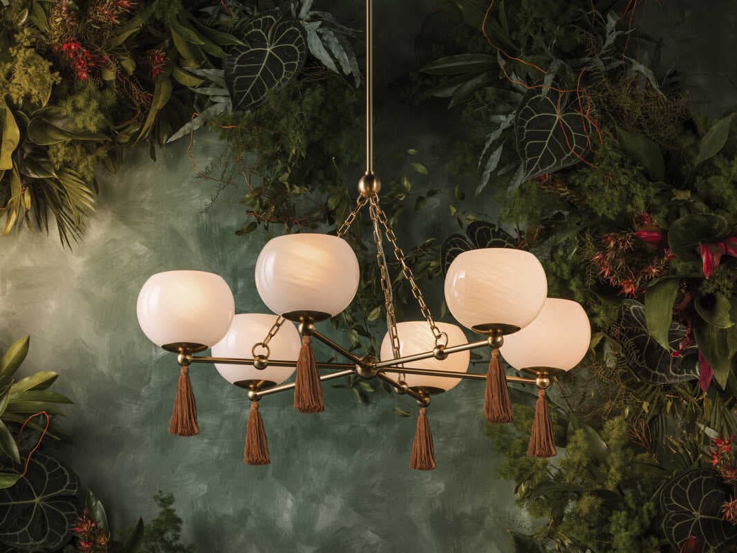 Mitzi Mandy Cheng Niya 6-Light Aged Brass Round Chandelier