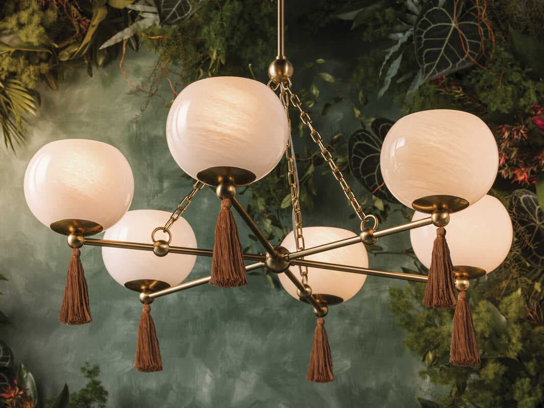 Mitzi Mandy Cheng Niya 6-Light Aged Brass Round Chandelier