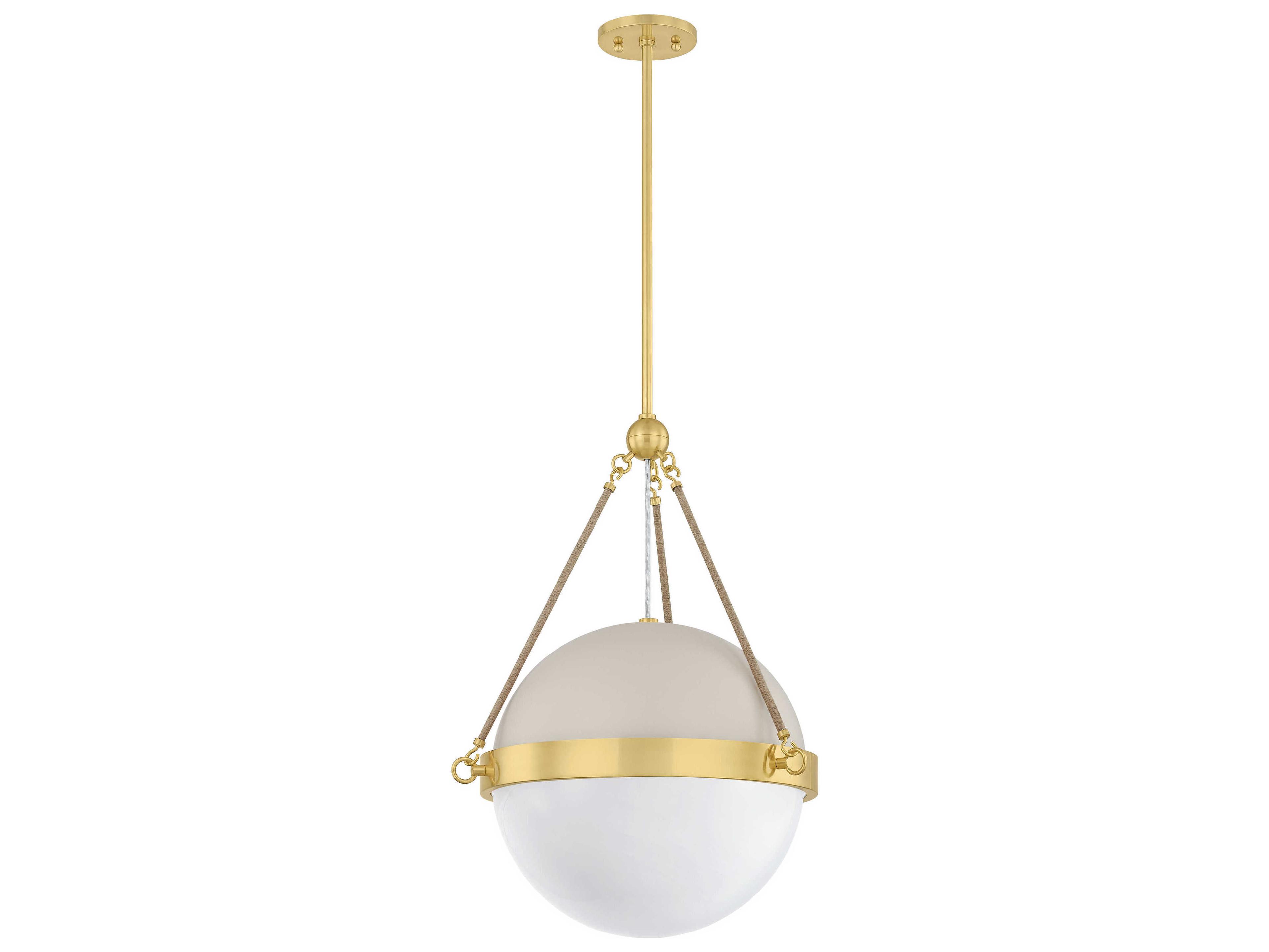 Mitzi Mandy Cheng Abbie 1-Light Aged Brass Soft Bisque Globe Pendant