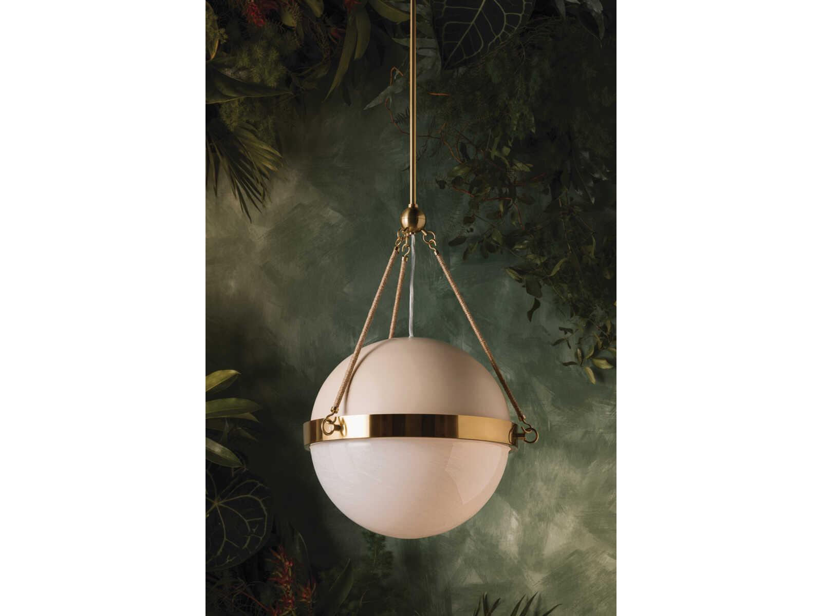 Mitzi Mandy Cheng Abbie 1-Light Aged Brass Soft Bisque Globe Pendant
