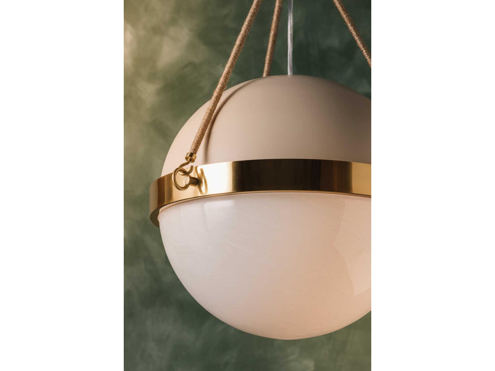 Mitzi Mandy Cheng Abbie 1-Light Aged Brass Soft Bisque Globe Pendant