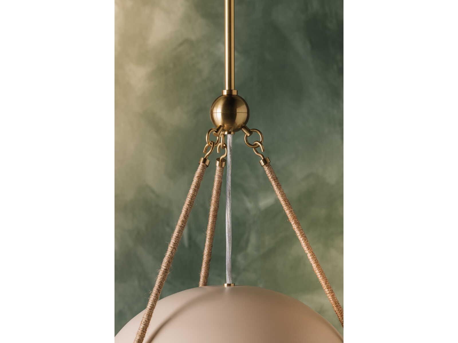 Mitzi Mandy Cheng Abbie 1-Light Aged Brass Soft Bisque Globe Pendant