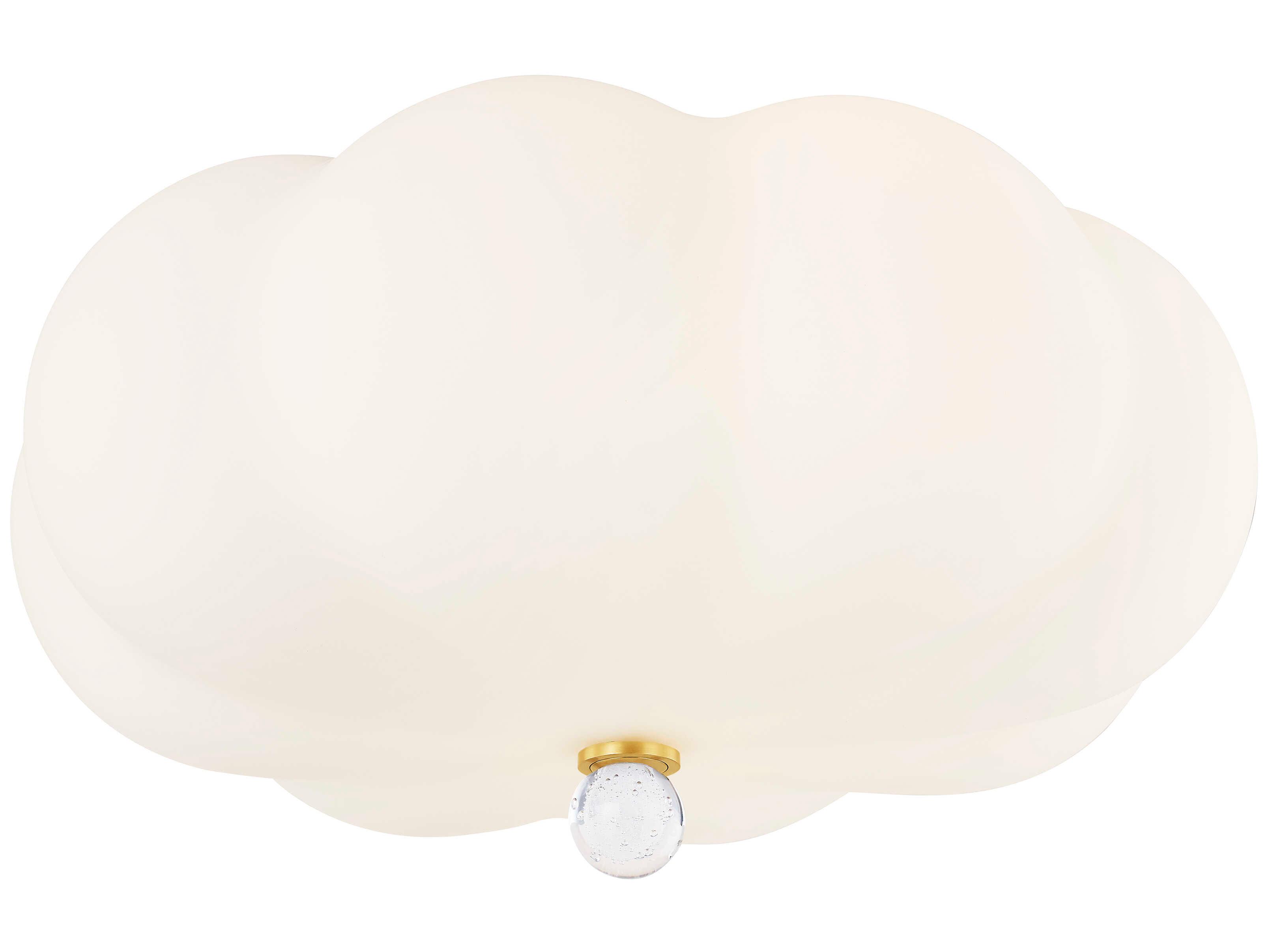 Mitzi Mandy Cheng Demille 3-Light Aged Brass Round Flush Mount