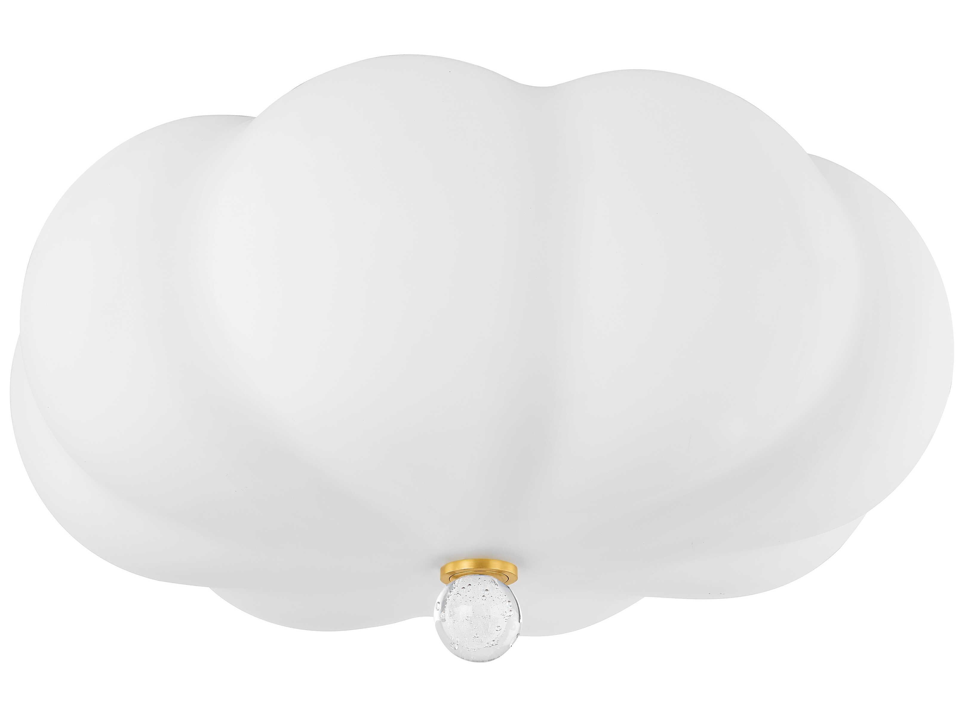 Mitzi Mandy Cheng Demille 3-Light Aged Brass Round Flush Mount