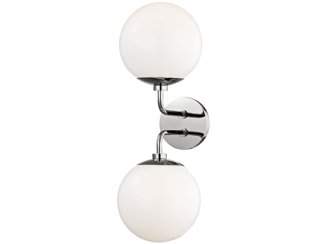 Mitzi Stella 2-Light Polished Nickel Glass Wall Sconce