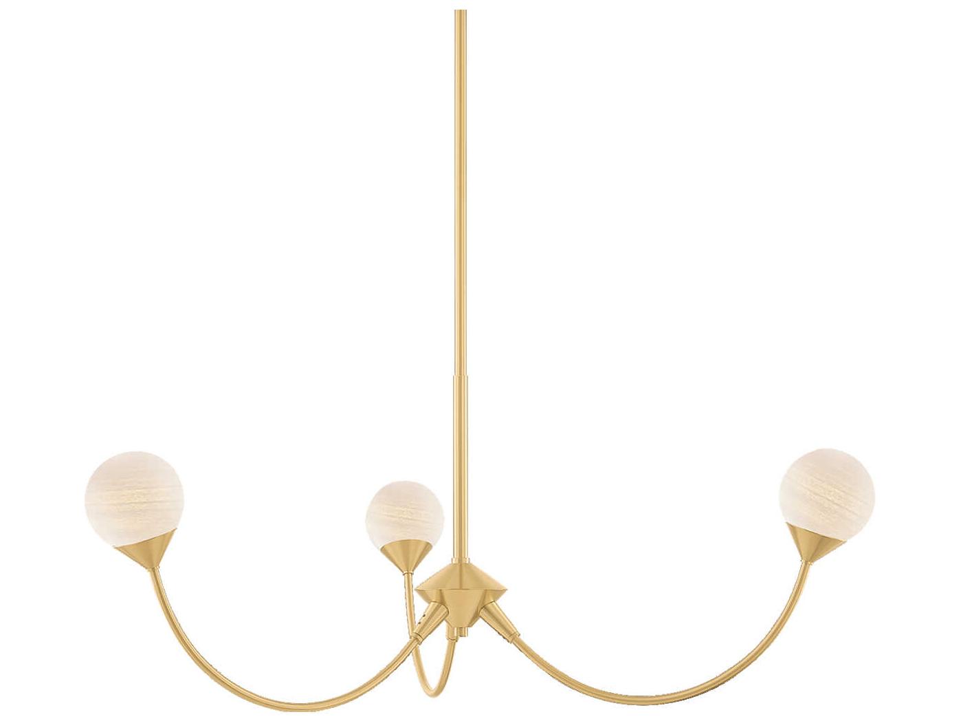Mitzi Natasha 3-Light Aged Brass Globe Chandelier