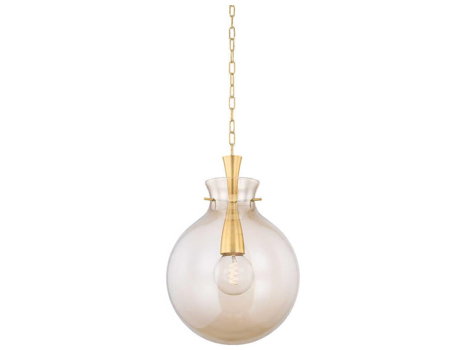 Mitzi Benita 1-Light Aged Brass Globe Pendant