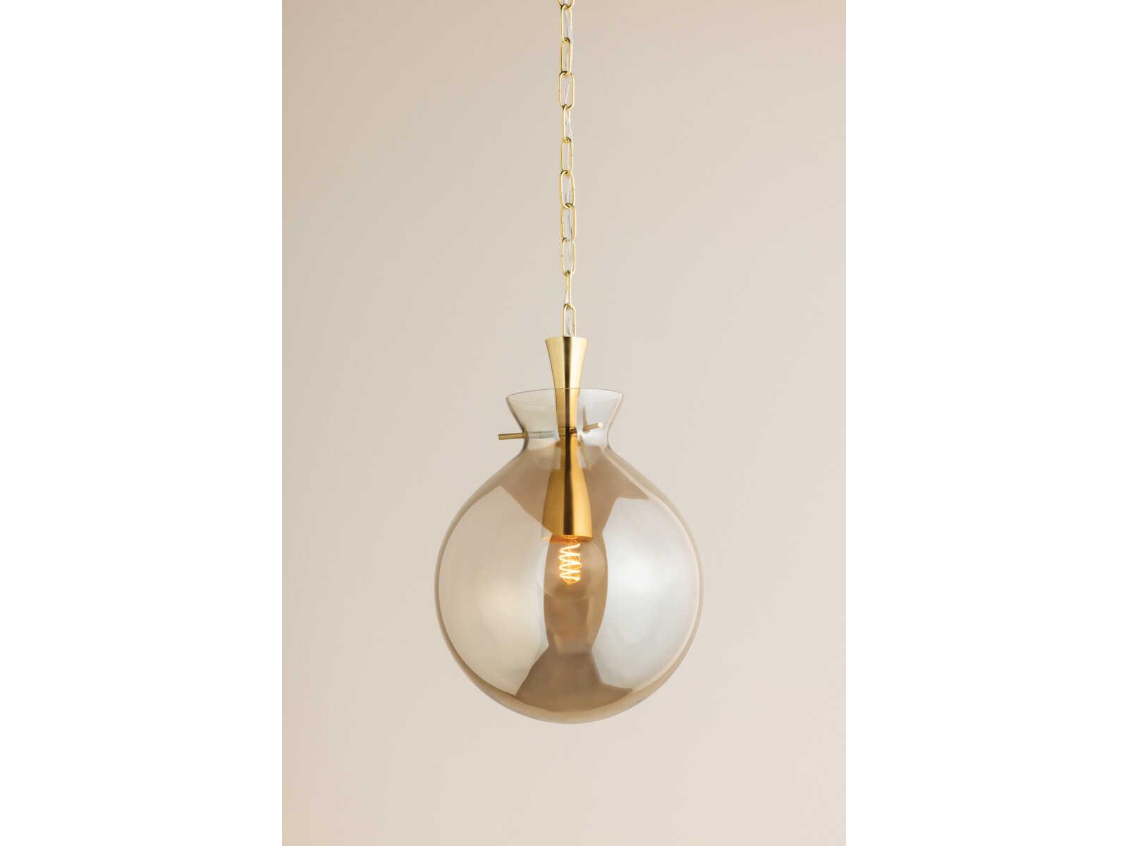 Mitzi Benita 1-Light Aged Brass Globe Pendant