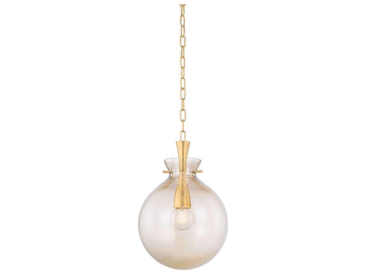Mitzi Benita 1-Light Aged Brass Globe Mini Pendant