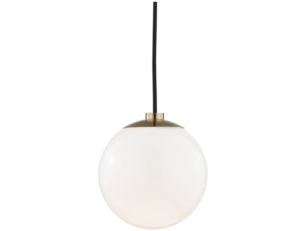 Mitzi Stella 1-Light Aged Brass Glass Globe Mini Pendant
