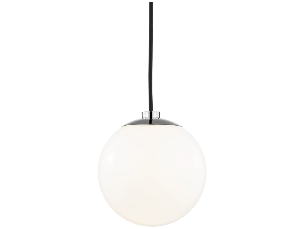 Mitzi Stella 1-Light Polished Nickel White Glass Globe Mini Pendant