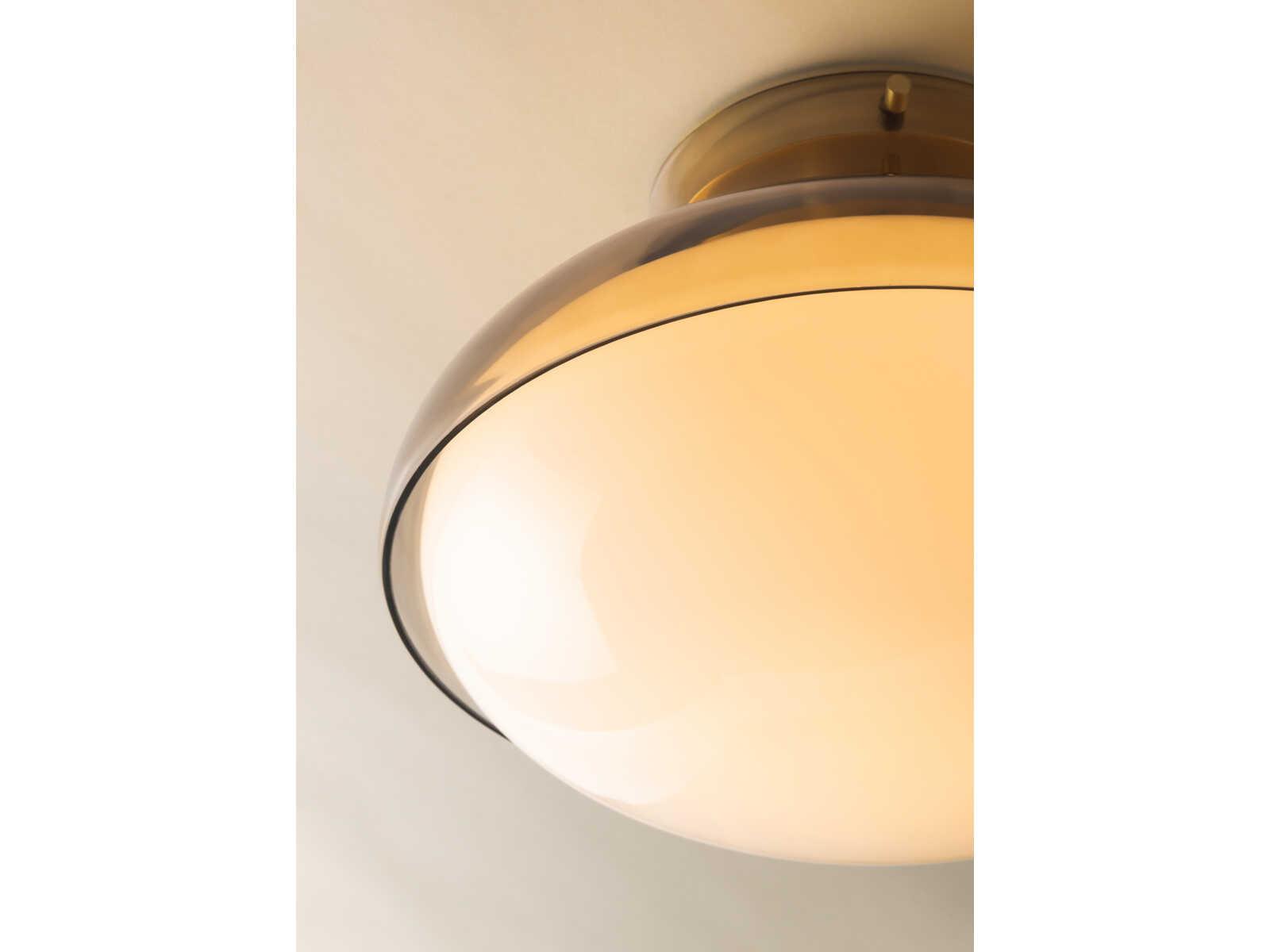 Mitzi Gianna 1-Light Aged Brass Round Flush Mount