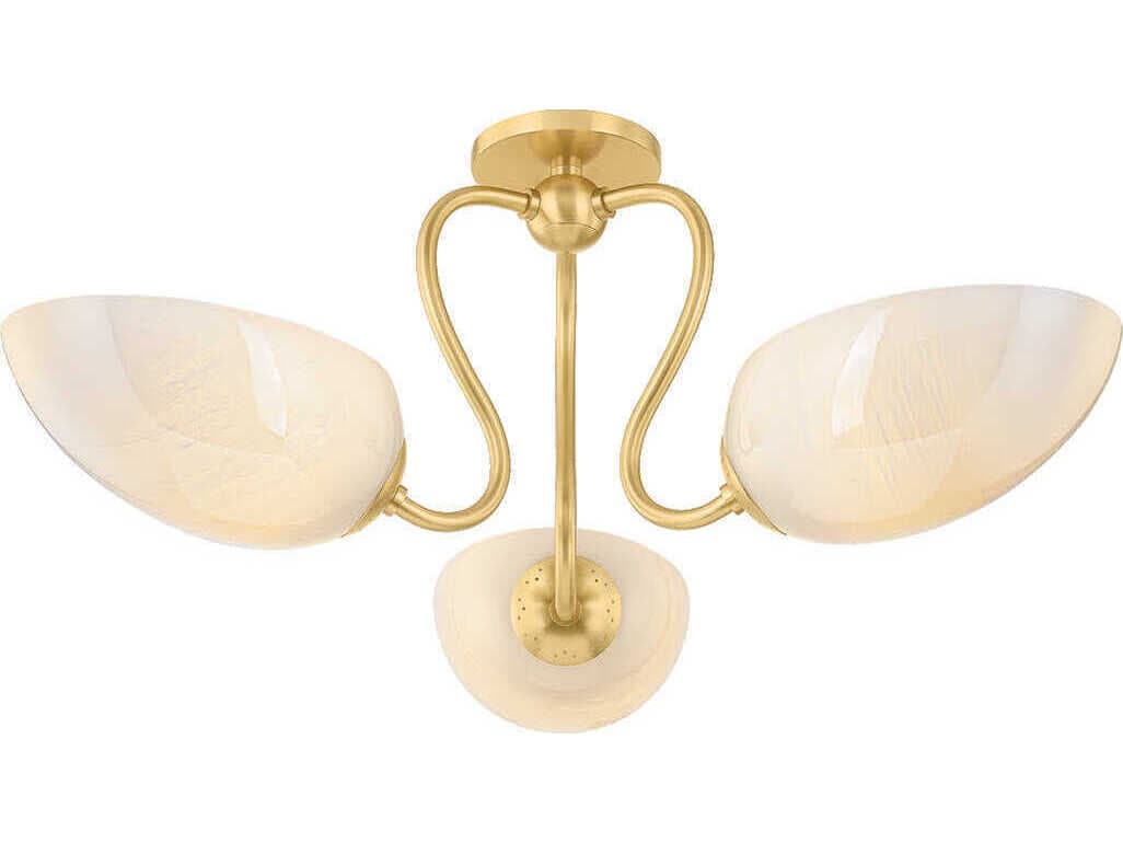 Mitzi Reva 3-Light Aged Brass Semi Flush Mount