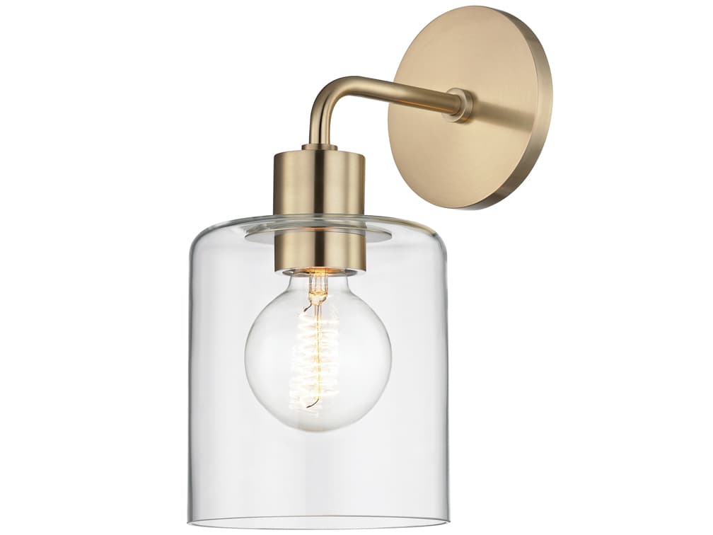 Mitzi Neko 1-Light Aged Brass Glass Wall Sconce